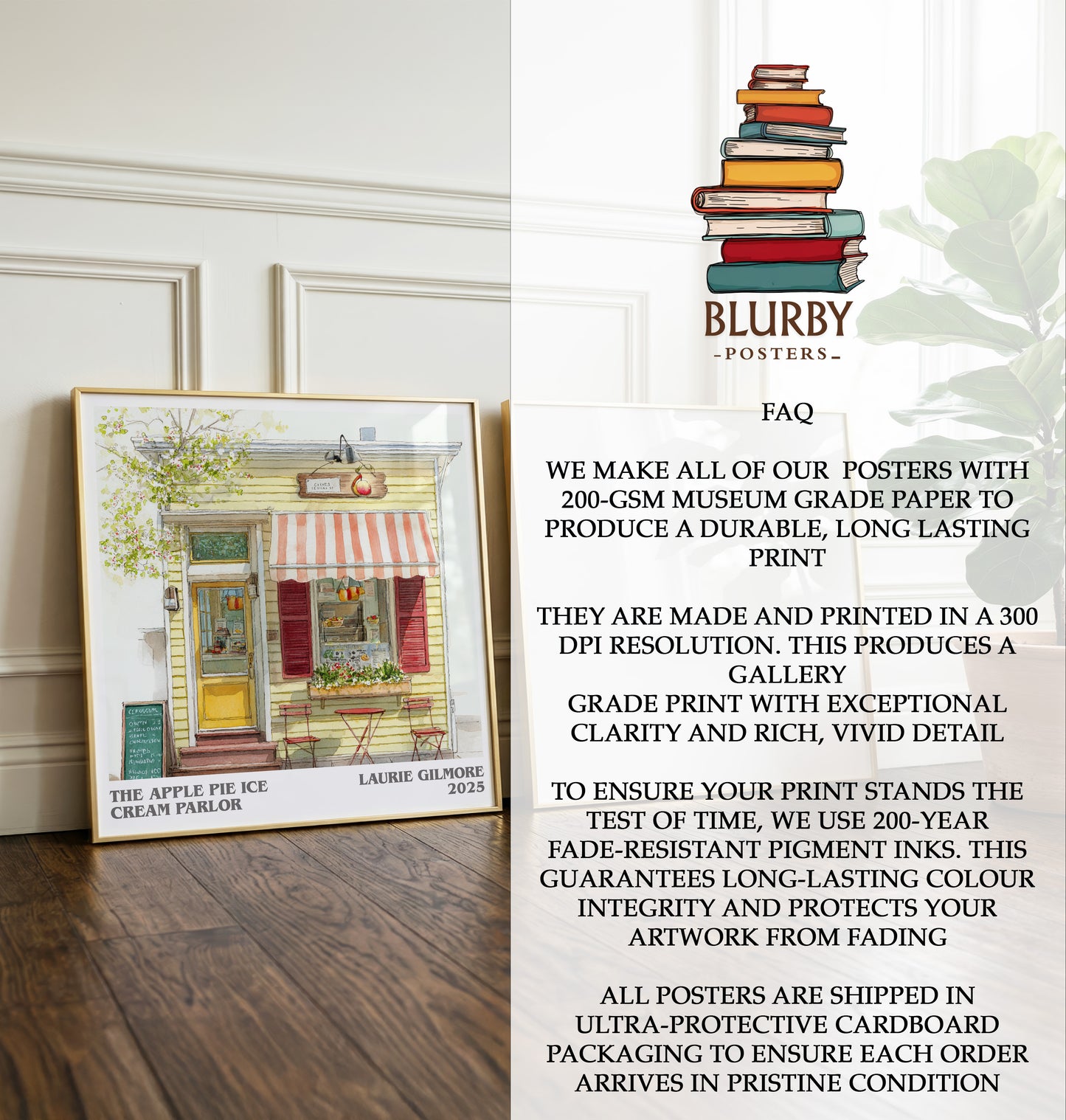 The Apple Pie Ice Cream Parlor Literary Art Print by Laurie Gilmore