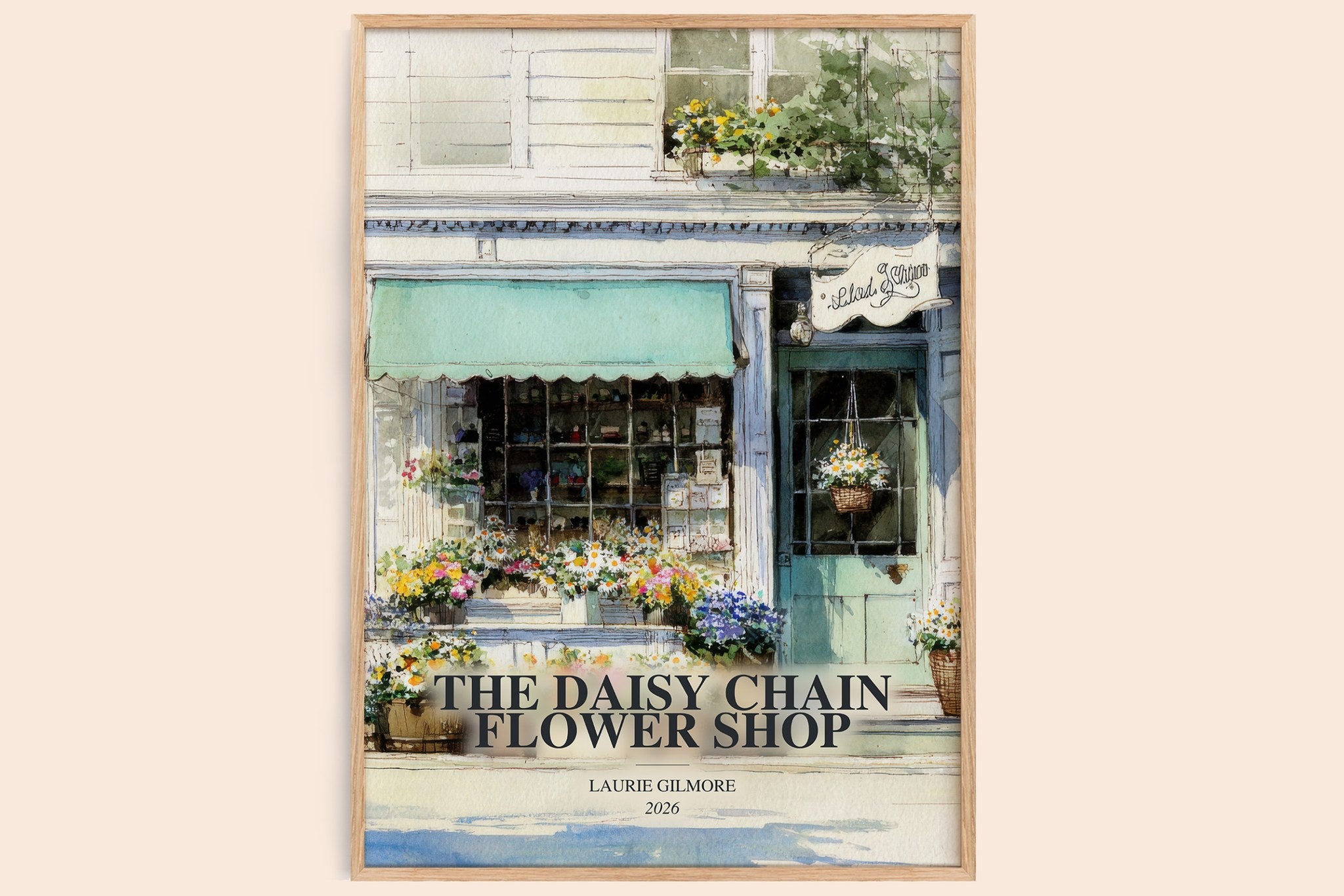 Daisy Chain Flower Shop Book Watercolour Illustration by L. Gilmore