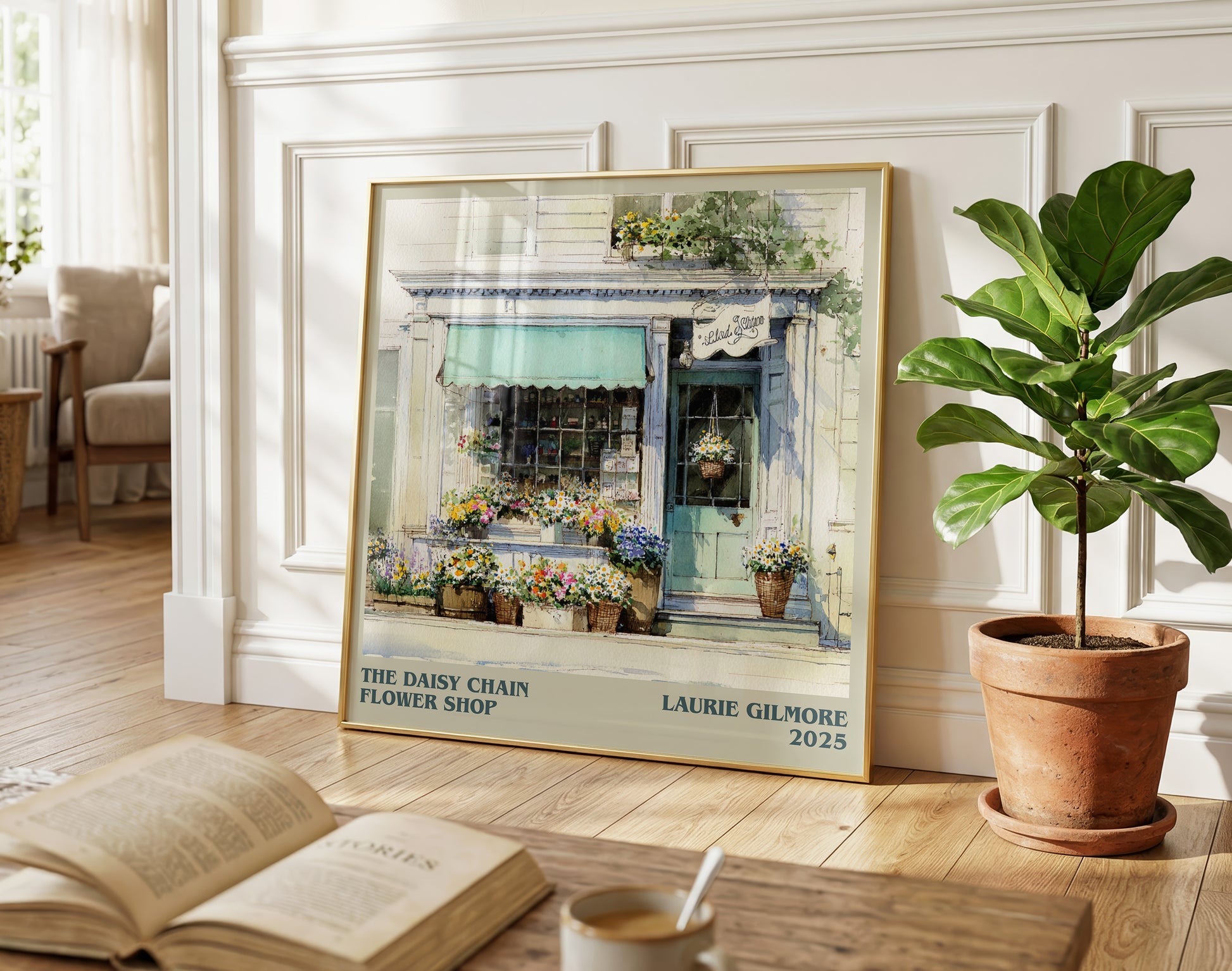 The Daisy Chain Flower Shop literary poster paired in gallery wall – literary art prints