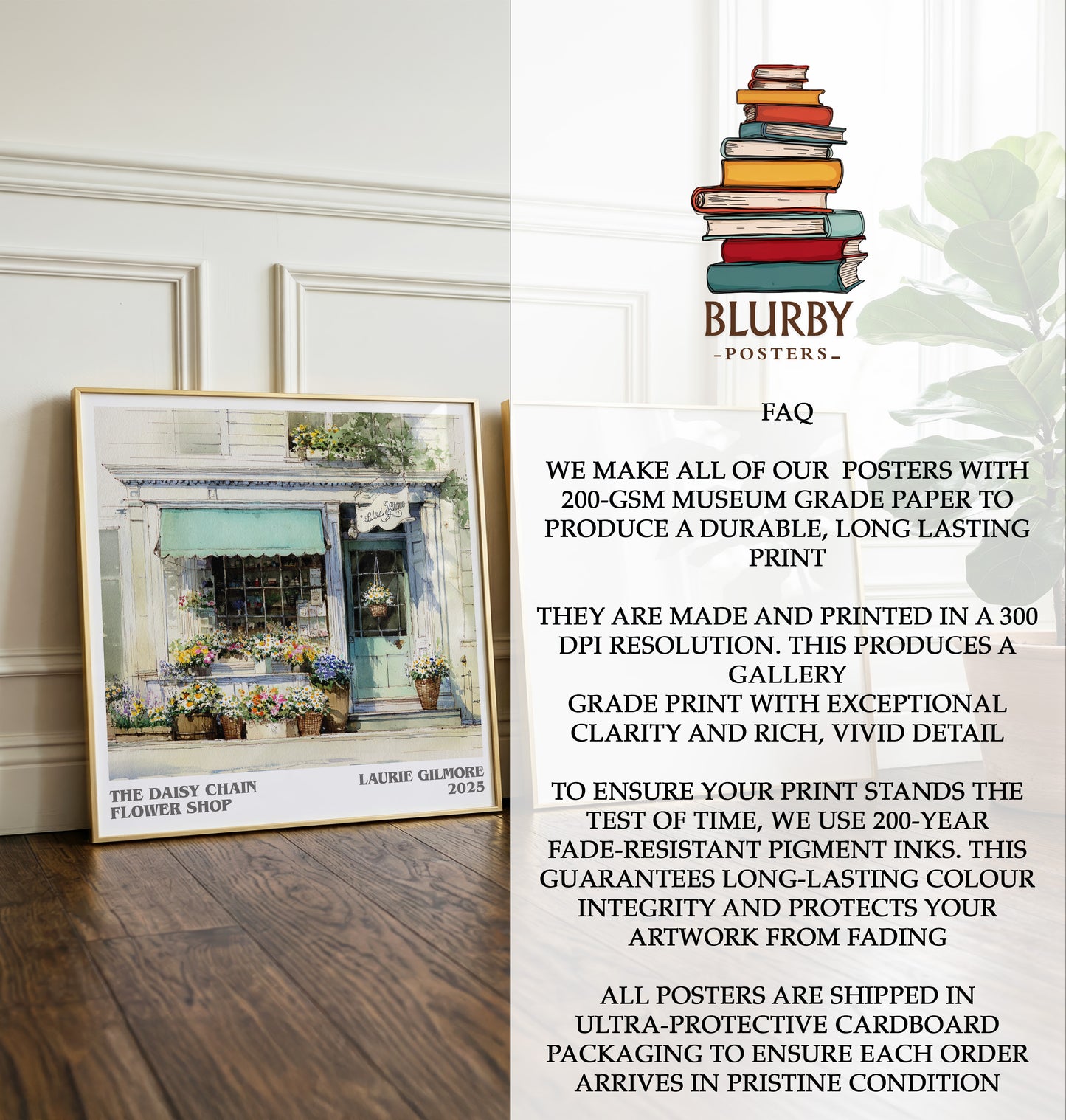 The Daisy Chain Flower Shop Literary Art Print by Laurie Gilmore