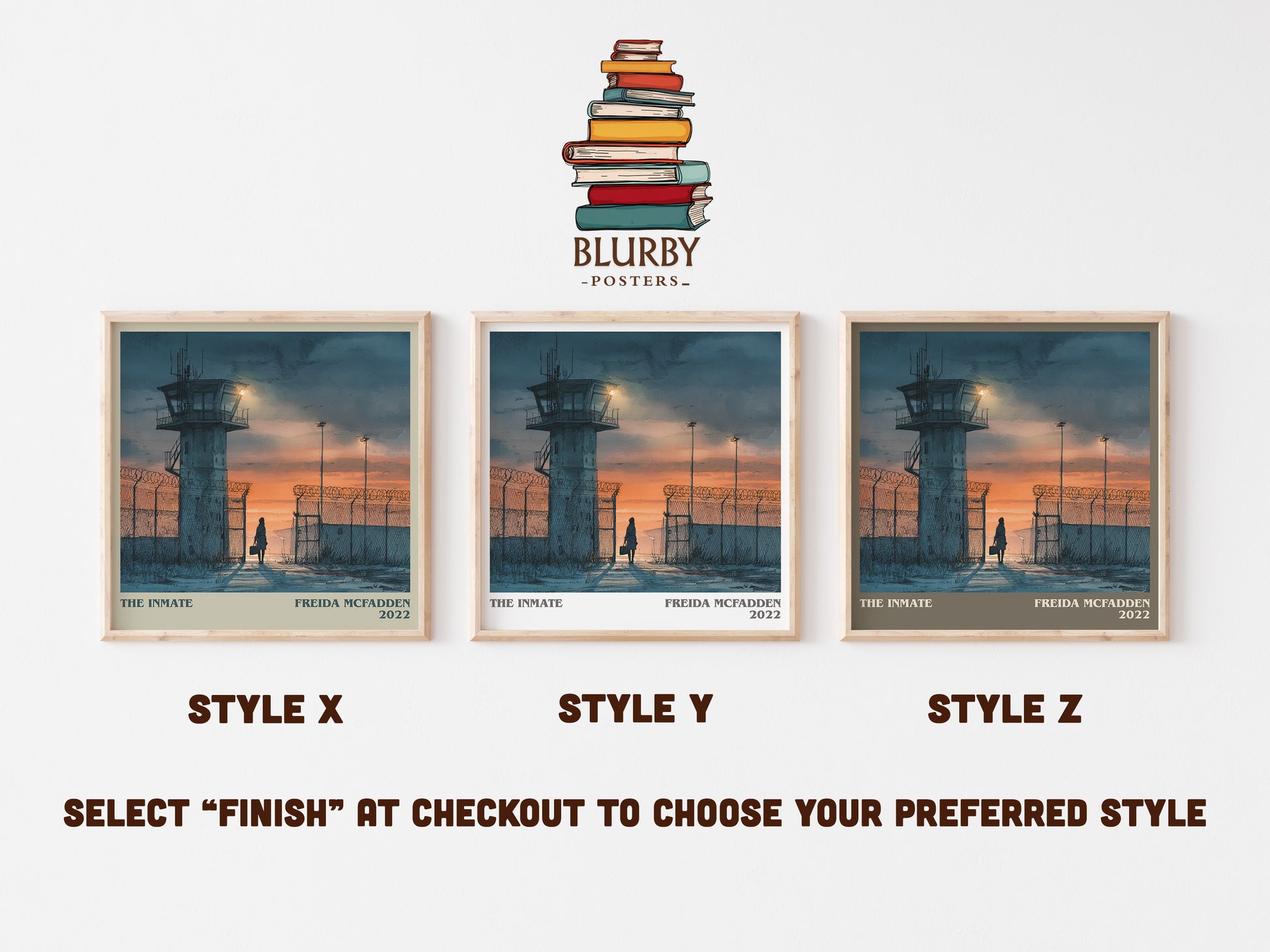 The Inmate literary art print colour and style options – Freida McFadden book art