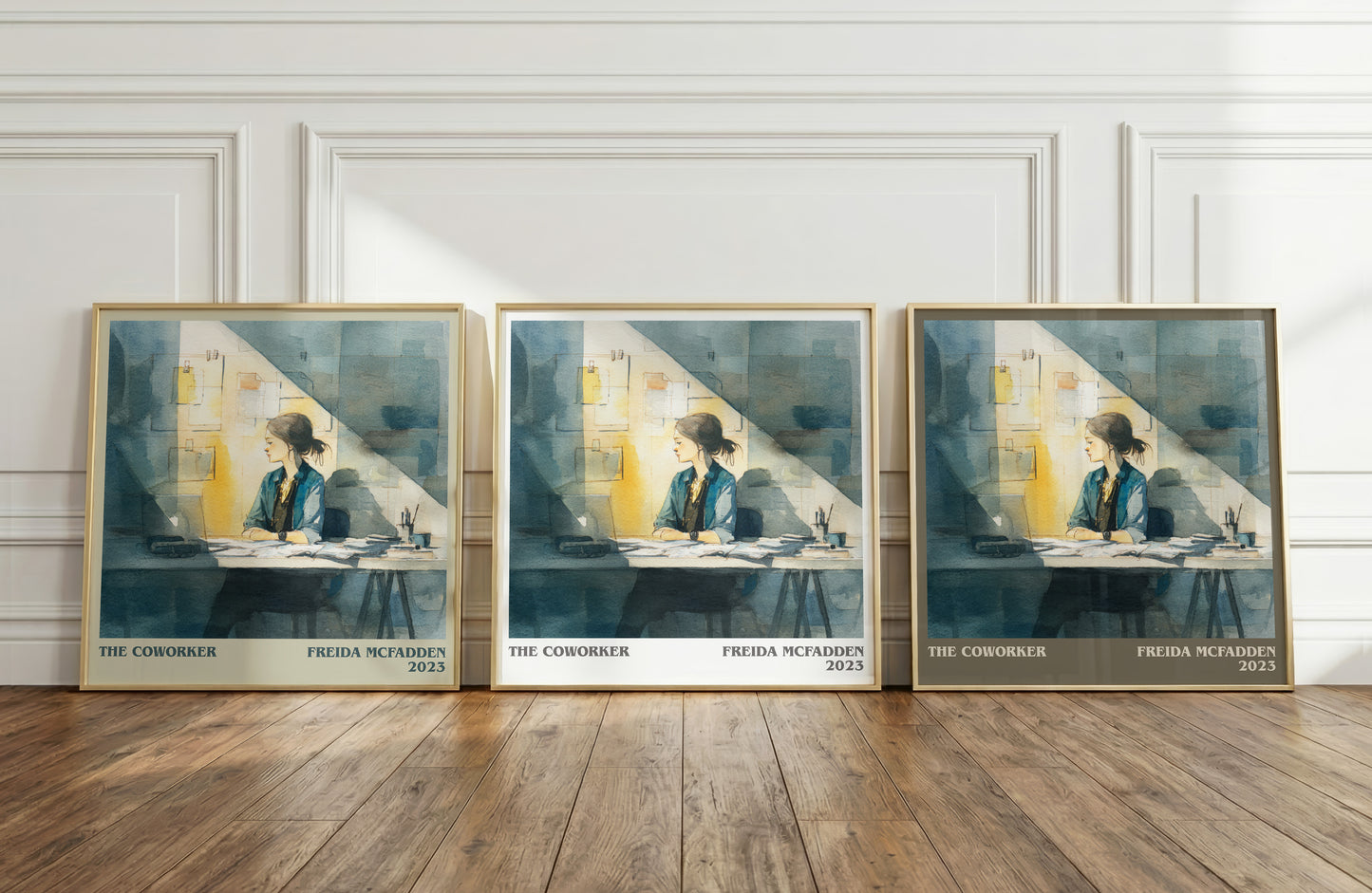 The Coworker literary print framed by window – literary home decor