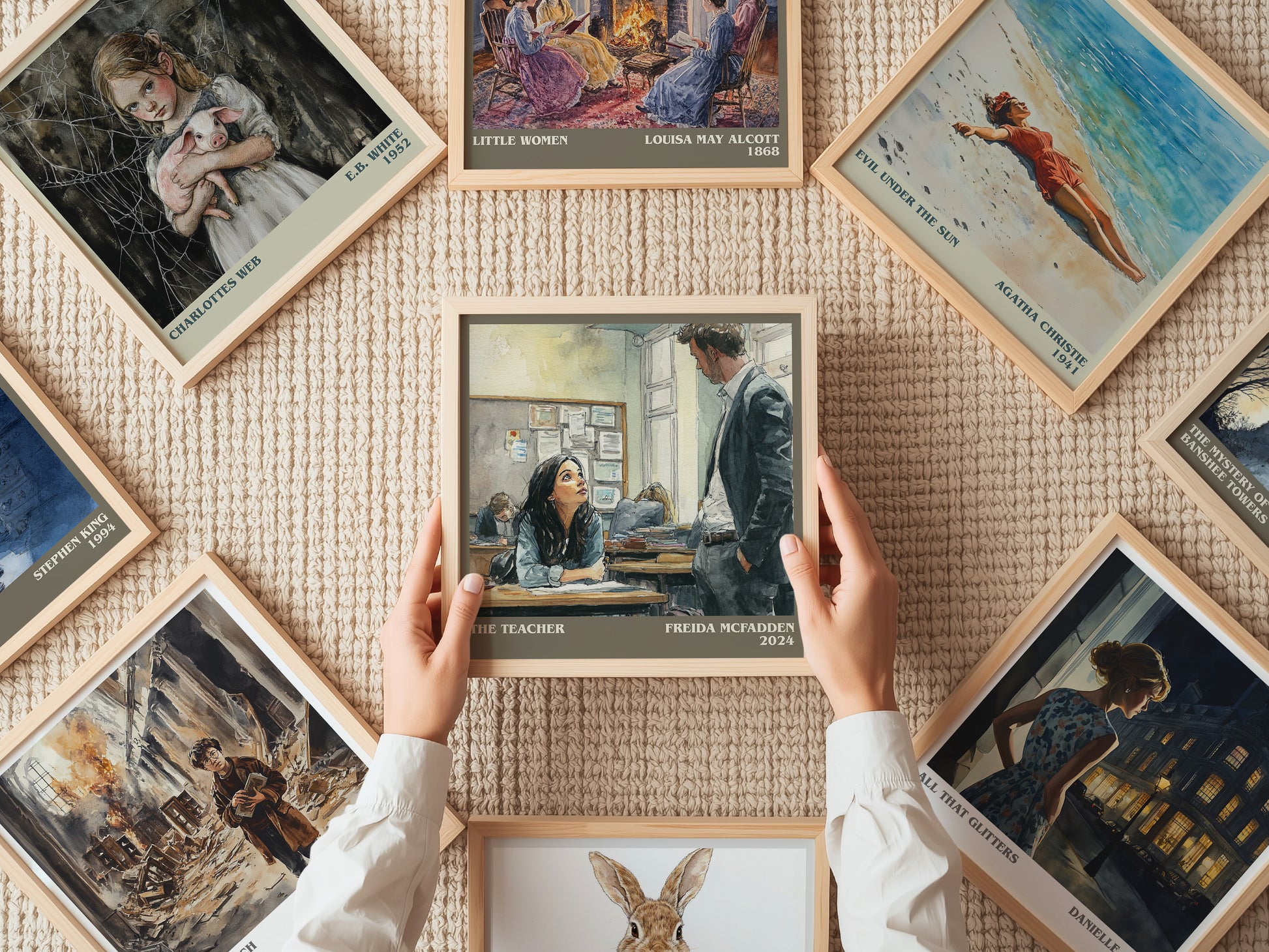 The Teacher literary print on bookshelf – Freida McFadden fan gift