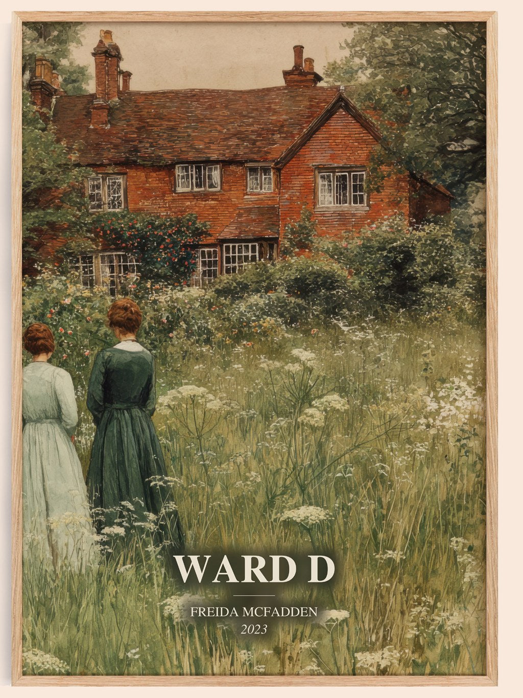 Ward D watercolour book poster by Freida Mcfadden – framed literary art print