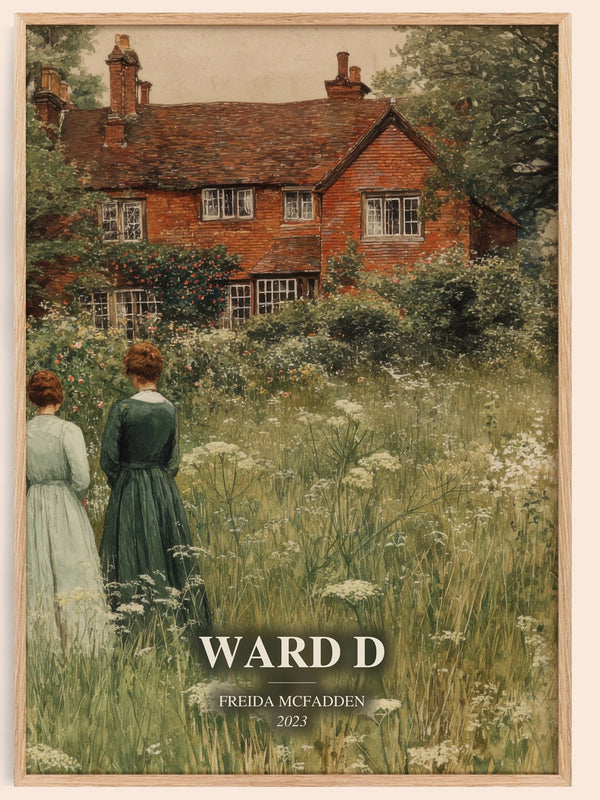 Ward D watercolour book poster by Freida Mcfadden – framed literary art print