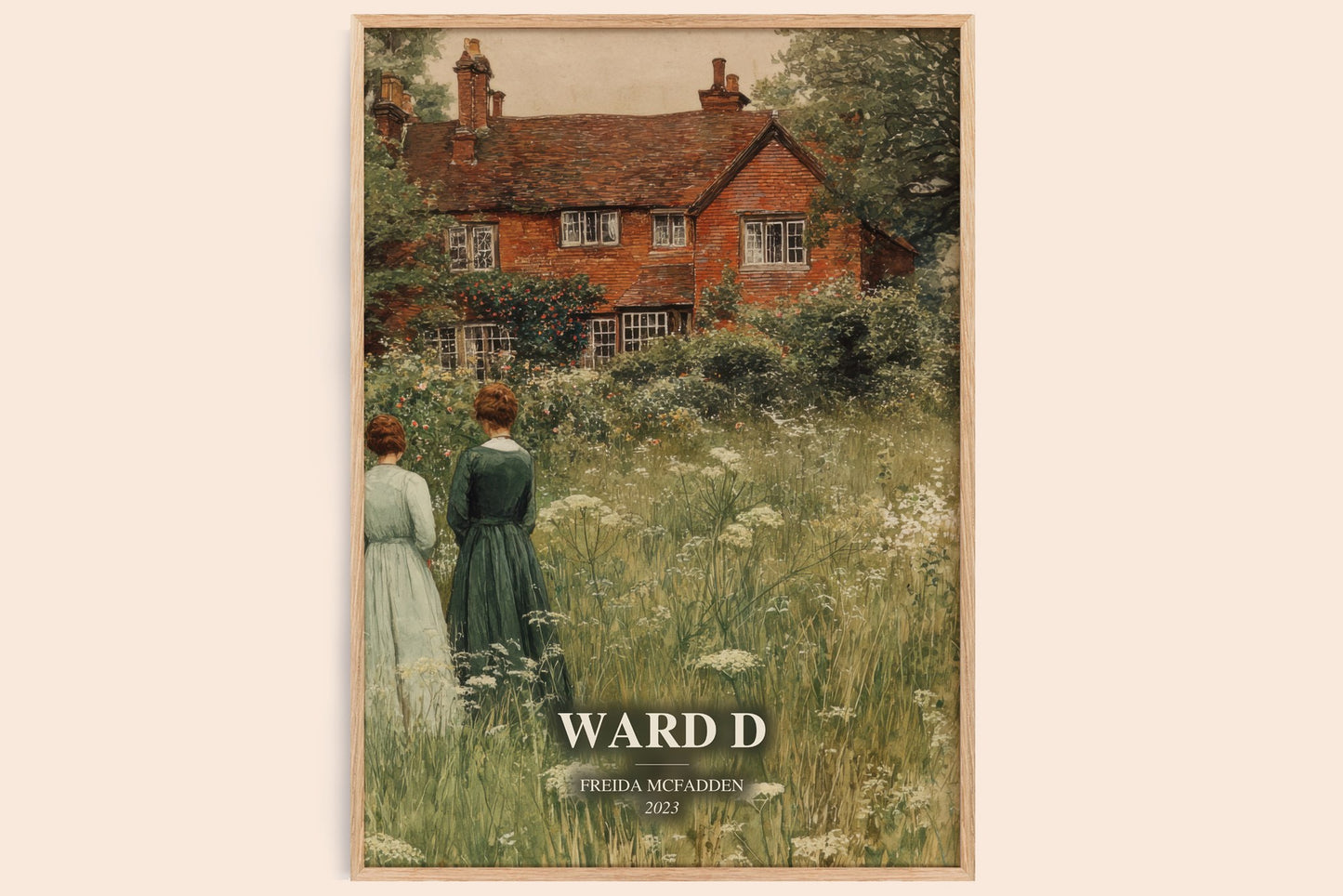 Ward D watercolour book poster by Freida Mcfadden – framed literary art print