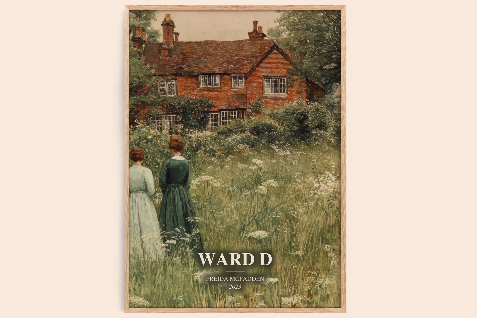 Ward D watercolour book poster by Freida Mcfadden – framed literary art print