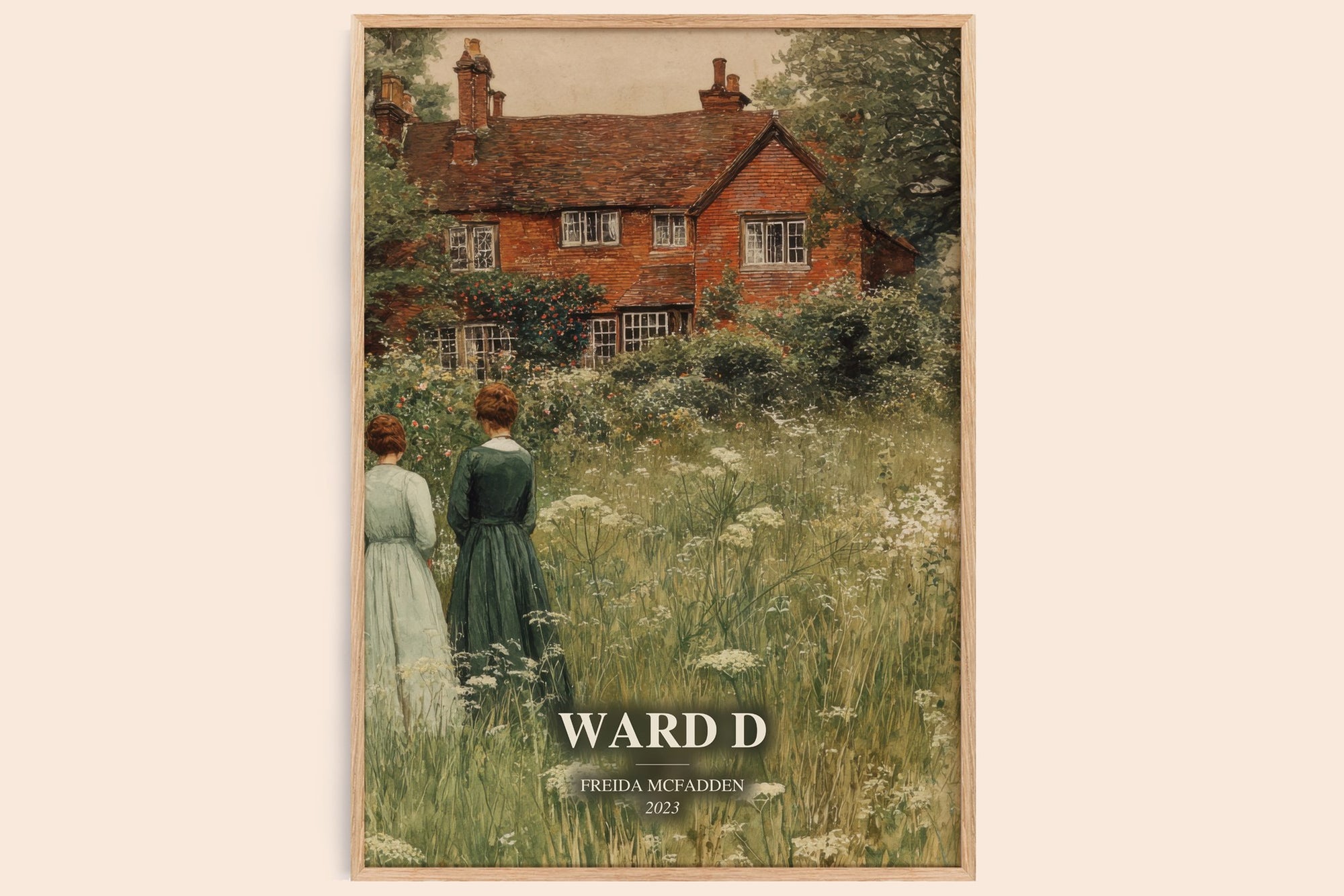 Ward D watercolour book poster by Freida Mcfadden – framed literary art print