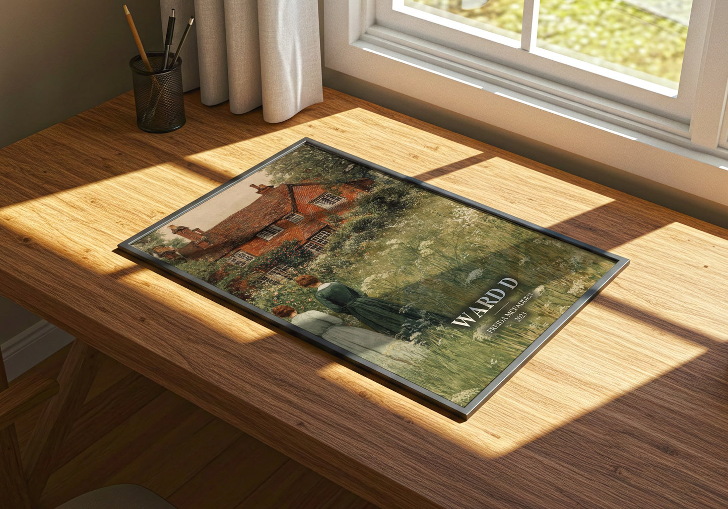 Ward D watercolour book poster framed on wall – thriller wall art