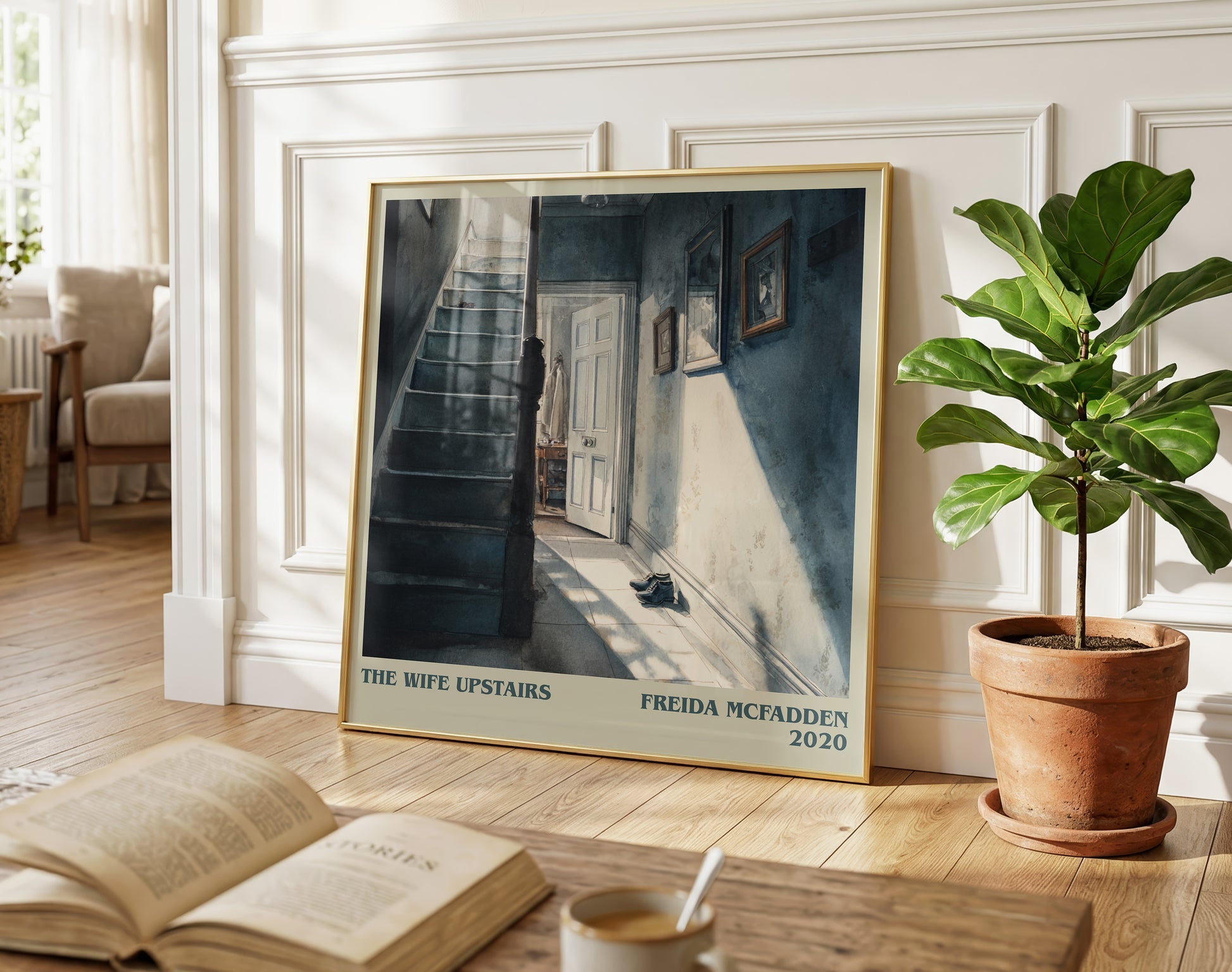 The Wife Upstairs literary poster paired in gallery wall – literary art prints