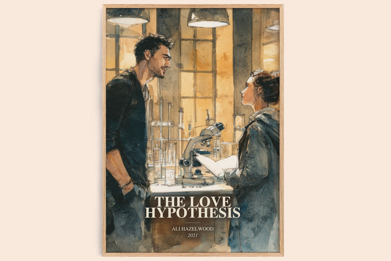 The Love Hypothesis Book Watercolour Illustration by Ali Hazelwood (Edge style)