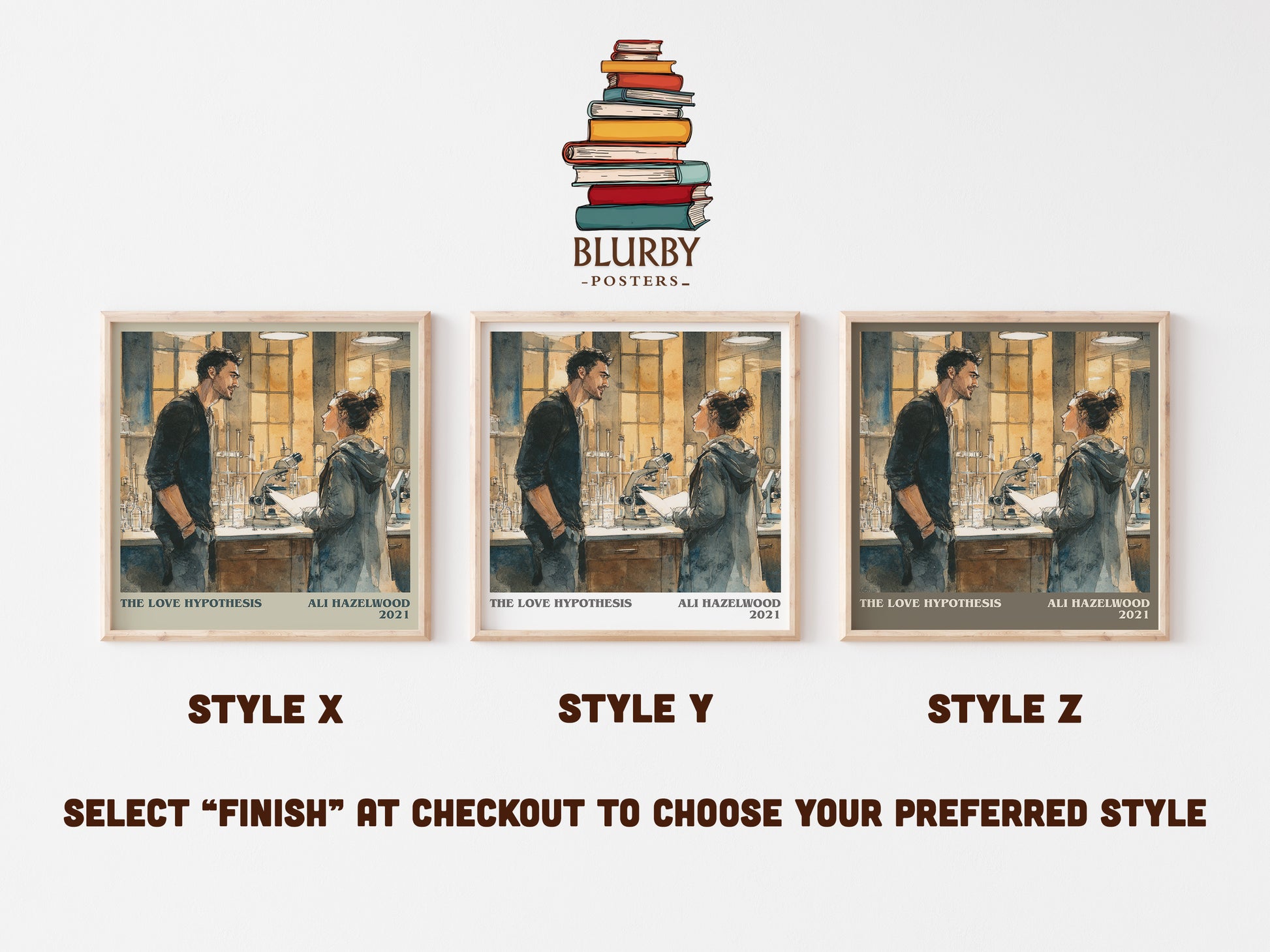 The Love Hypothesis literary art print colour and style options – Ali Hazelwood book art