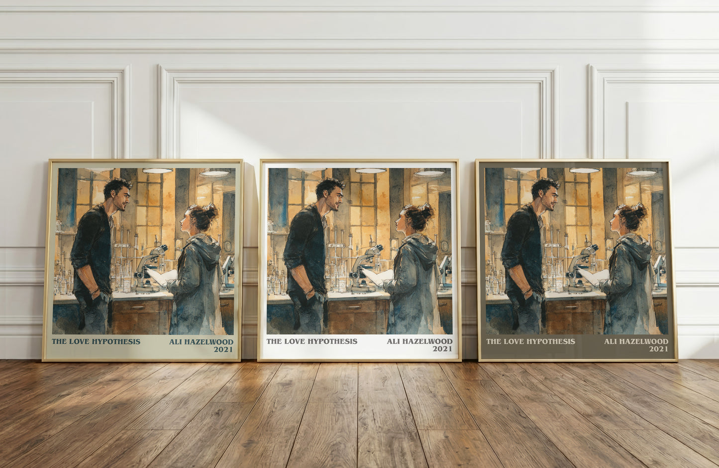 The Love Hypothesis literary print framed by window – literary home decor