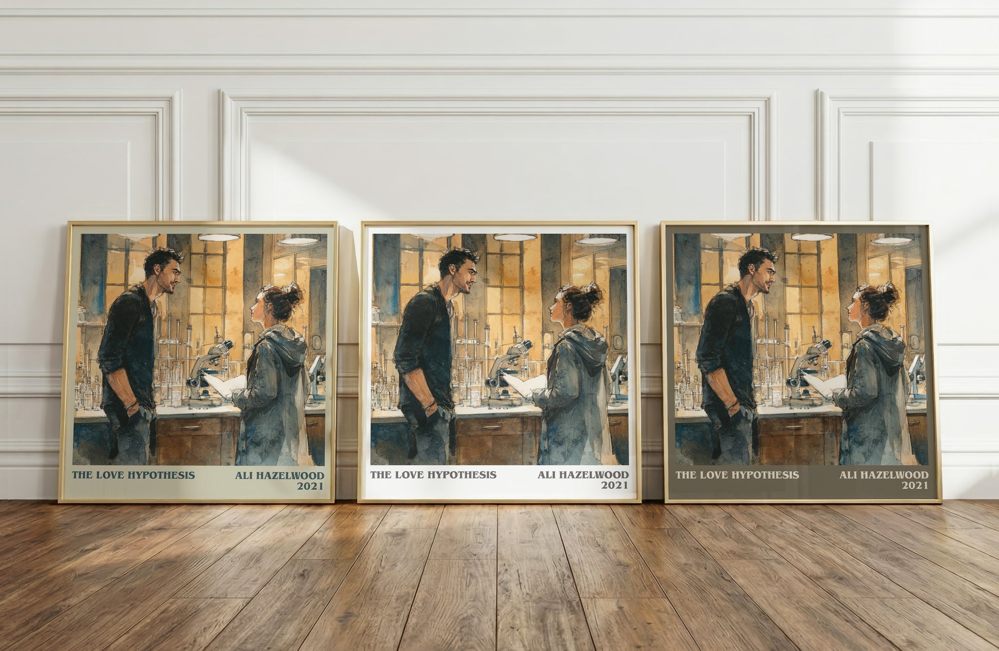 The Love Hypothesis literary print framed by window – literary home decor