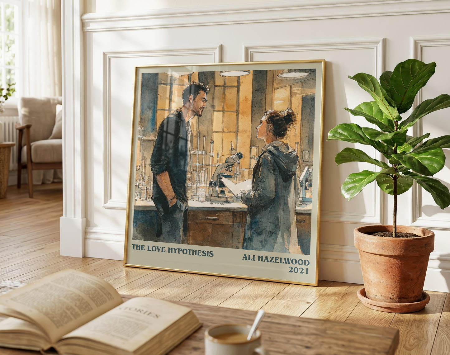 The Love Hypothesis literary poster paired in gallery wall – literary art prints