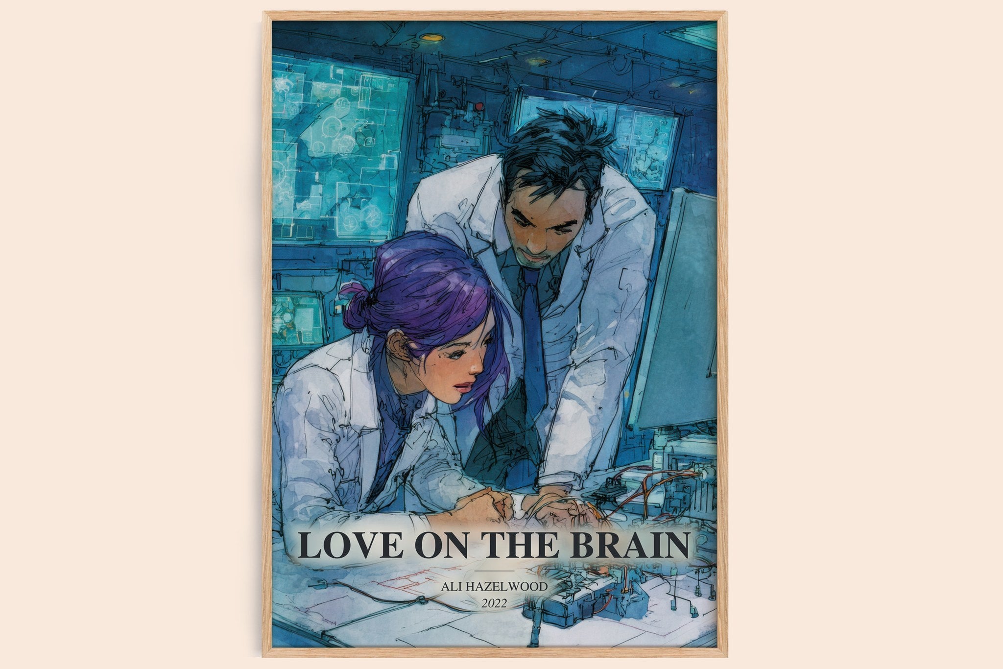 Love On The Brain Book Watercolour Illustration by Ali Hazelwood