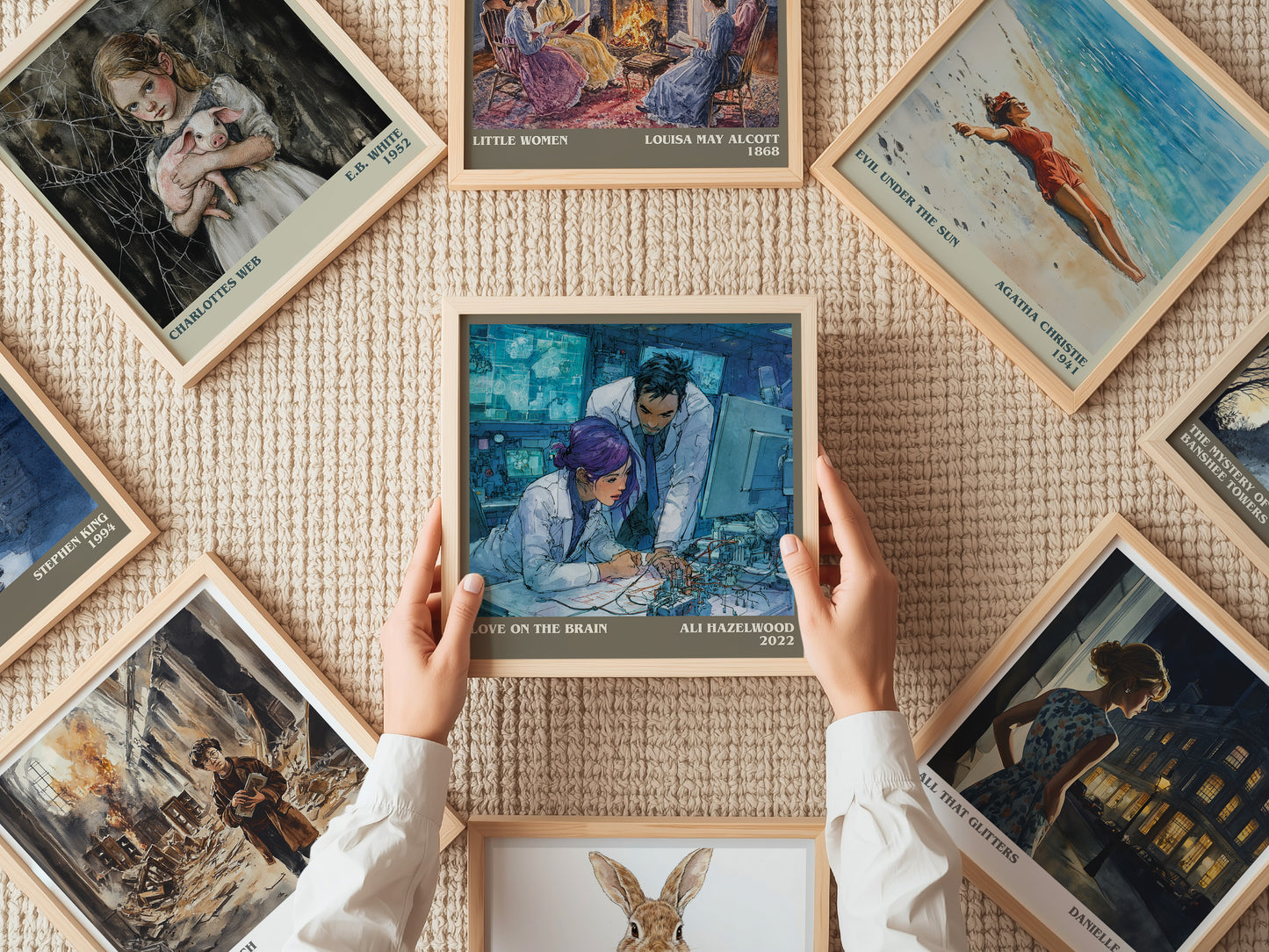 Love on the Brain literary print on bookshelf – Ali Hazelwood fan gift