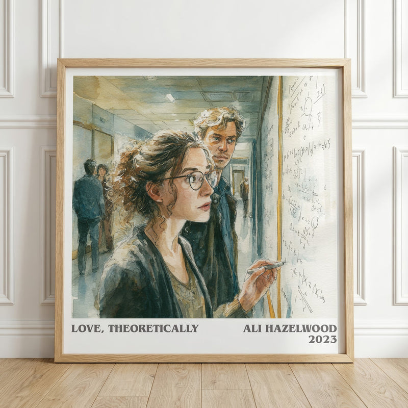 Love, Theoretically literary print in frame leaning in hallway – romance wall art