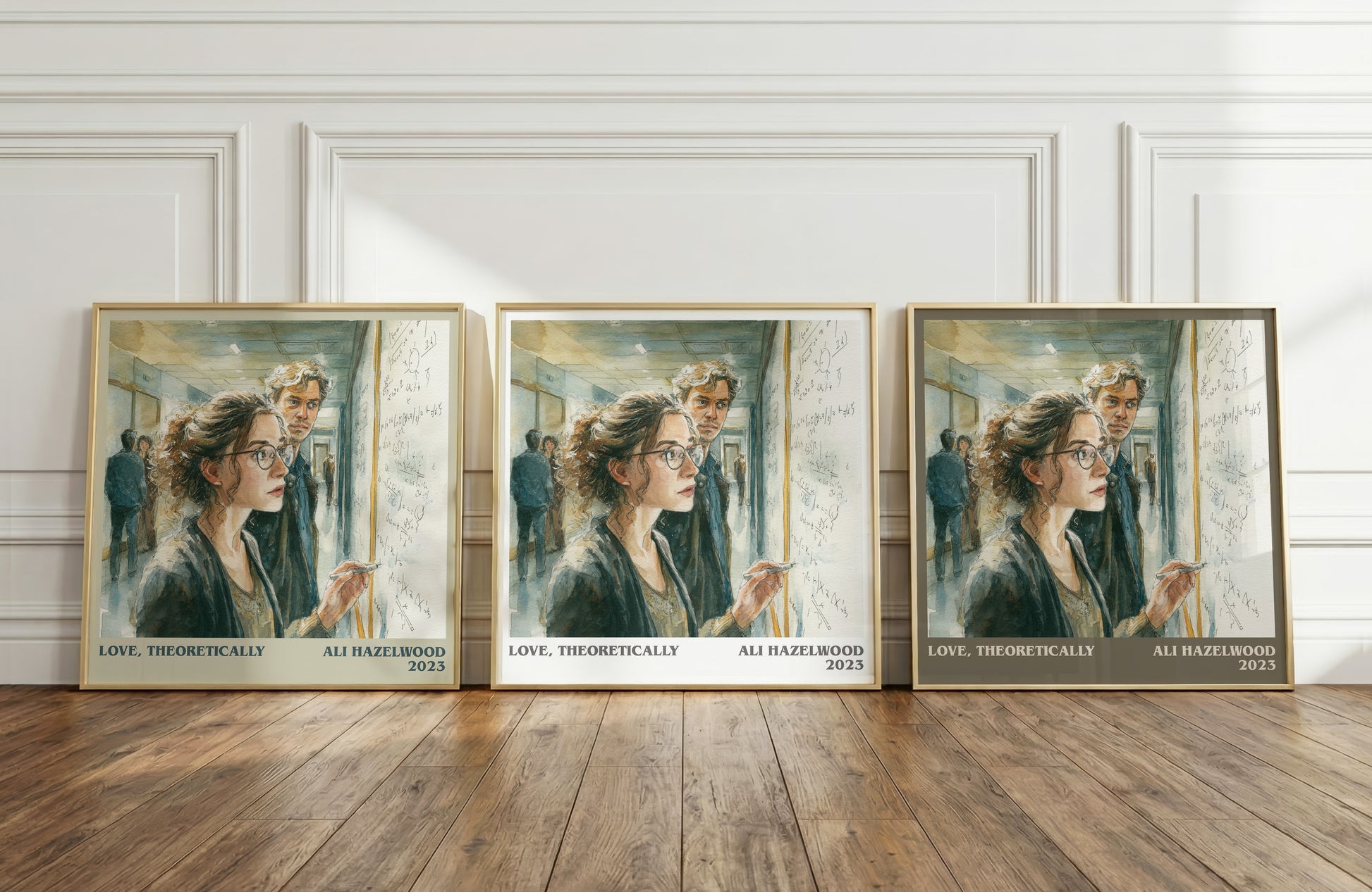 Love, Theoretically literary print framed by window – literary home decor