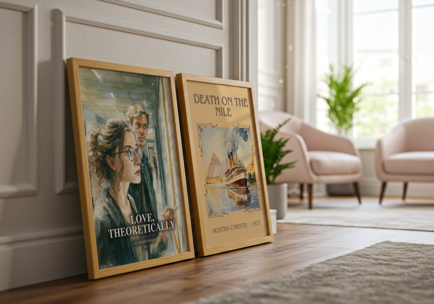 Love, Theoretically watercolour print framed by window – literary home decor