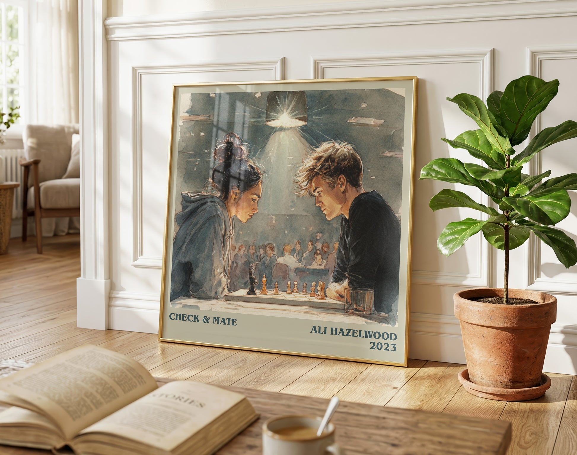 Check & Mate literary poster paired in gallery wall – literary art prints