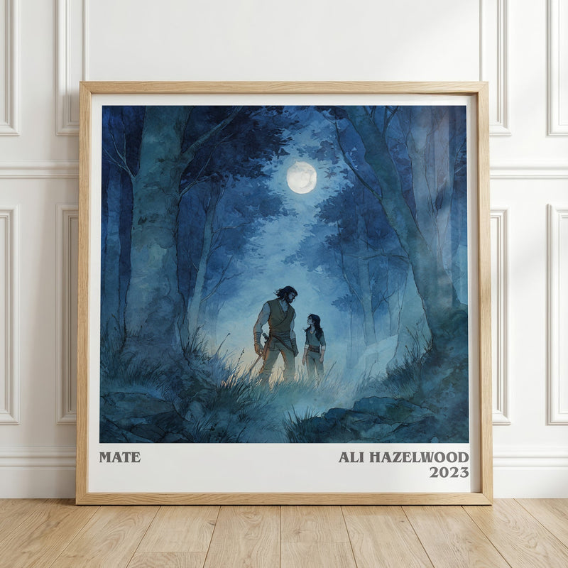 Mate literary print in frame leaning in hallway – romance wall art