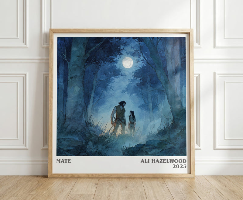 Mate literary print in frame leaning in hallway – romance wall art