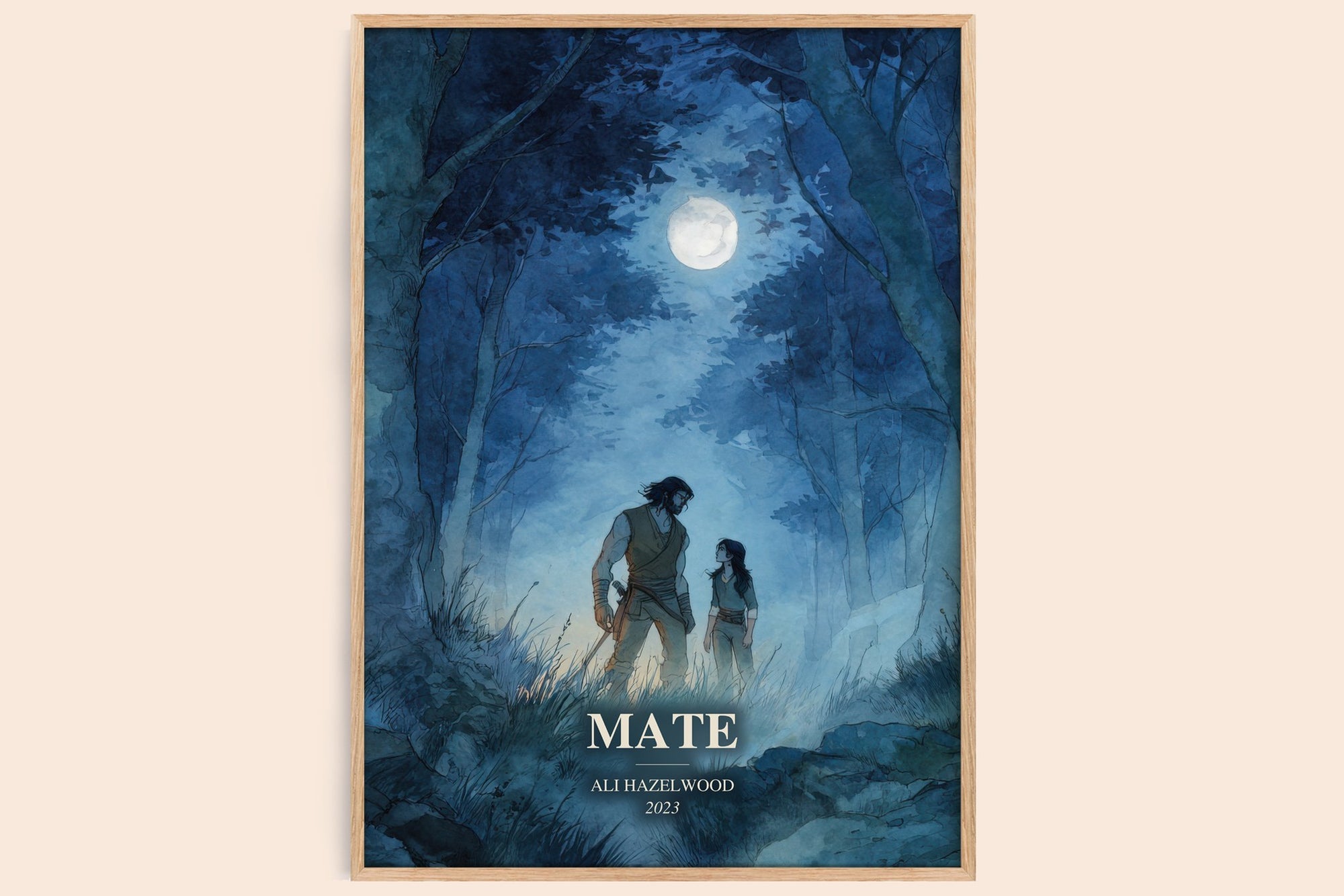 Mate watercolour book poster by Ali Hazelwood – framed literary art print
