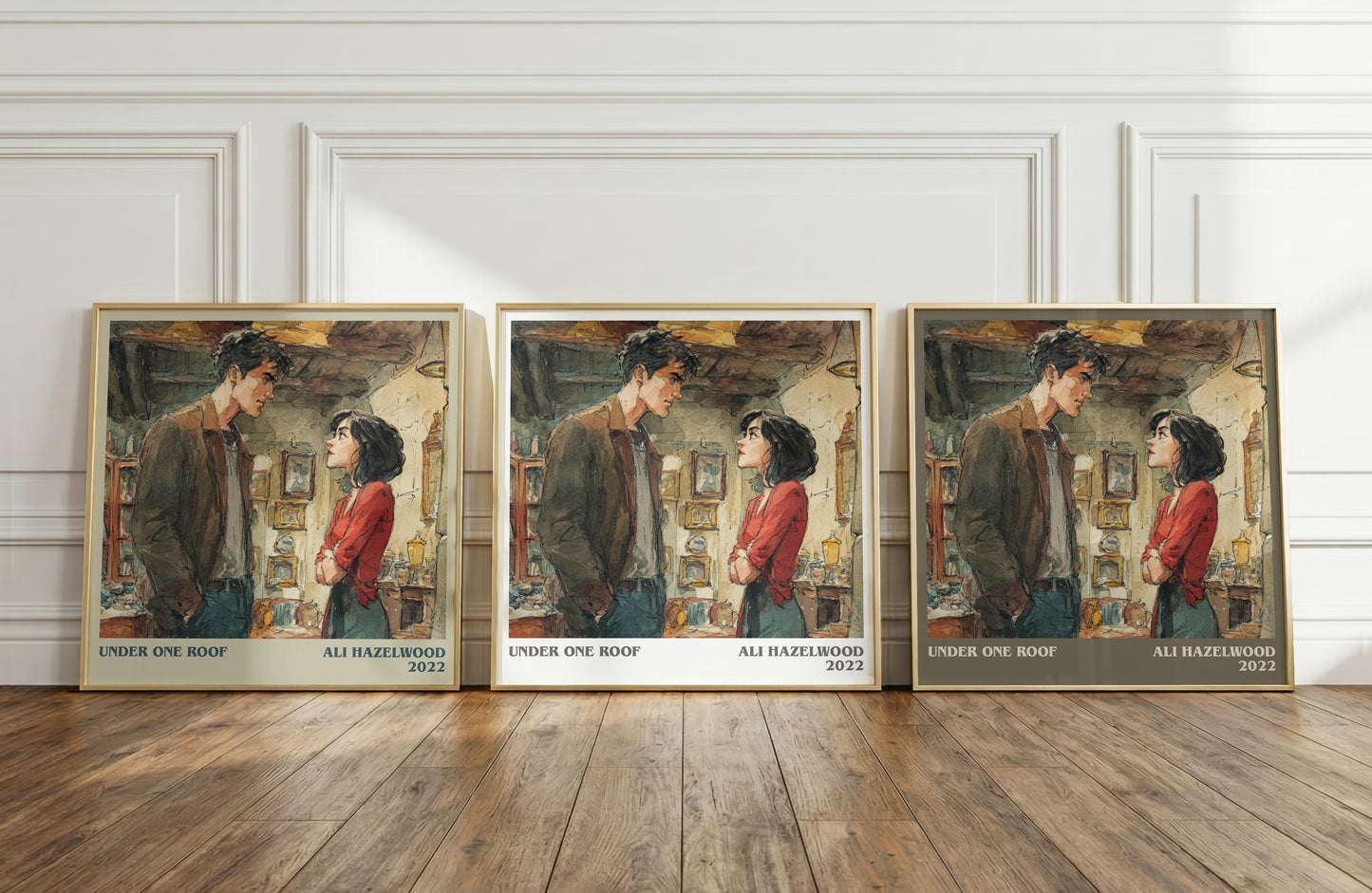 Under One Roof literary print framed by window – literary home decor