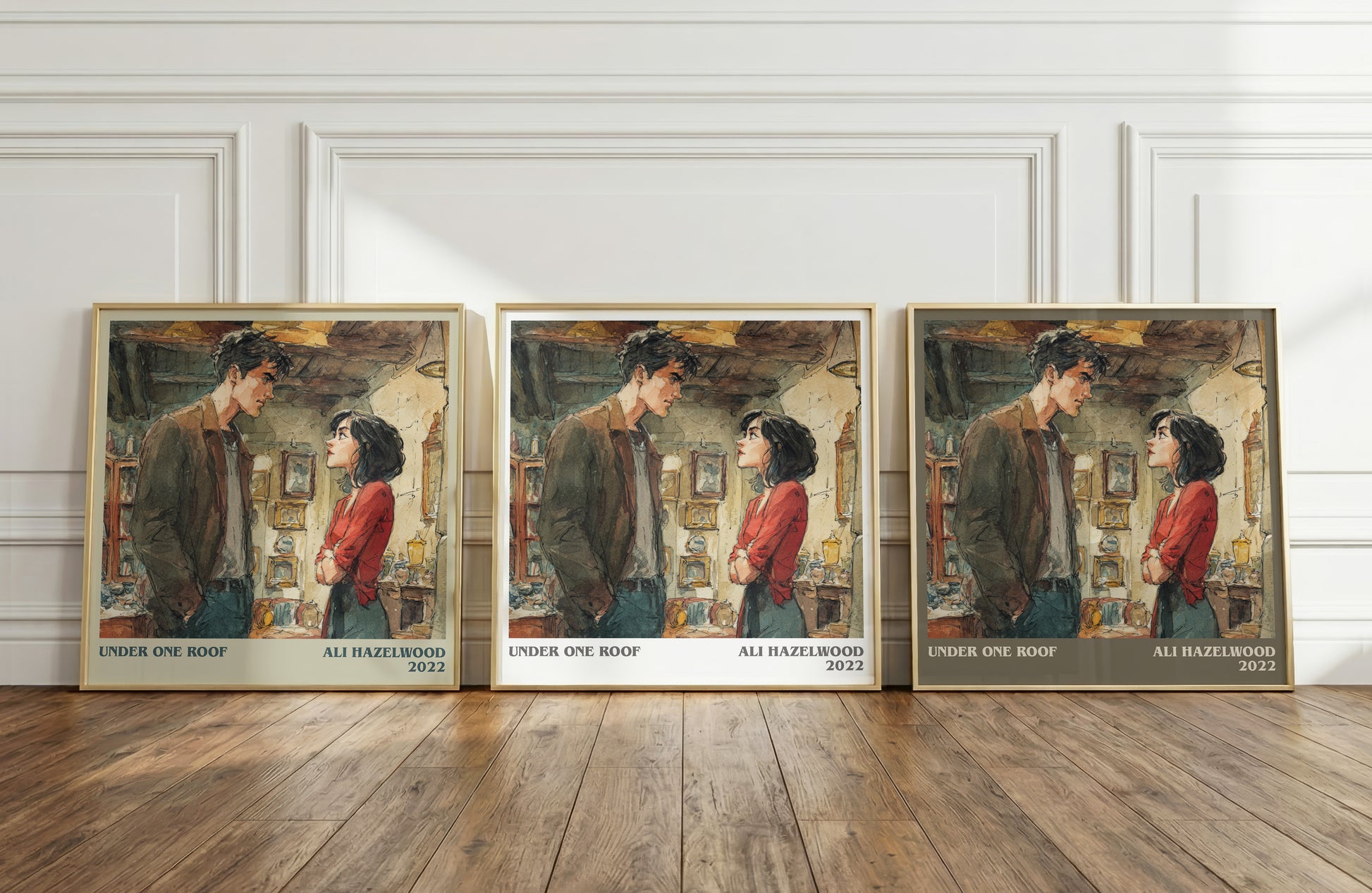 Under One Roof literary print framed by window – literary home decor