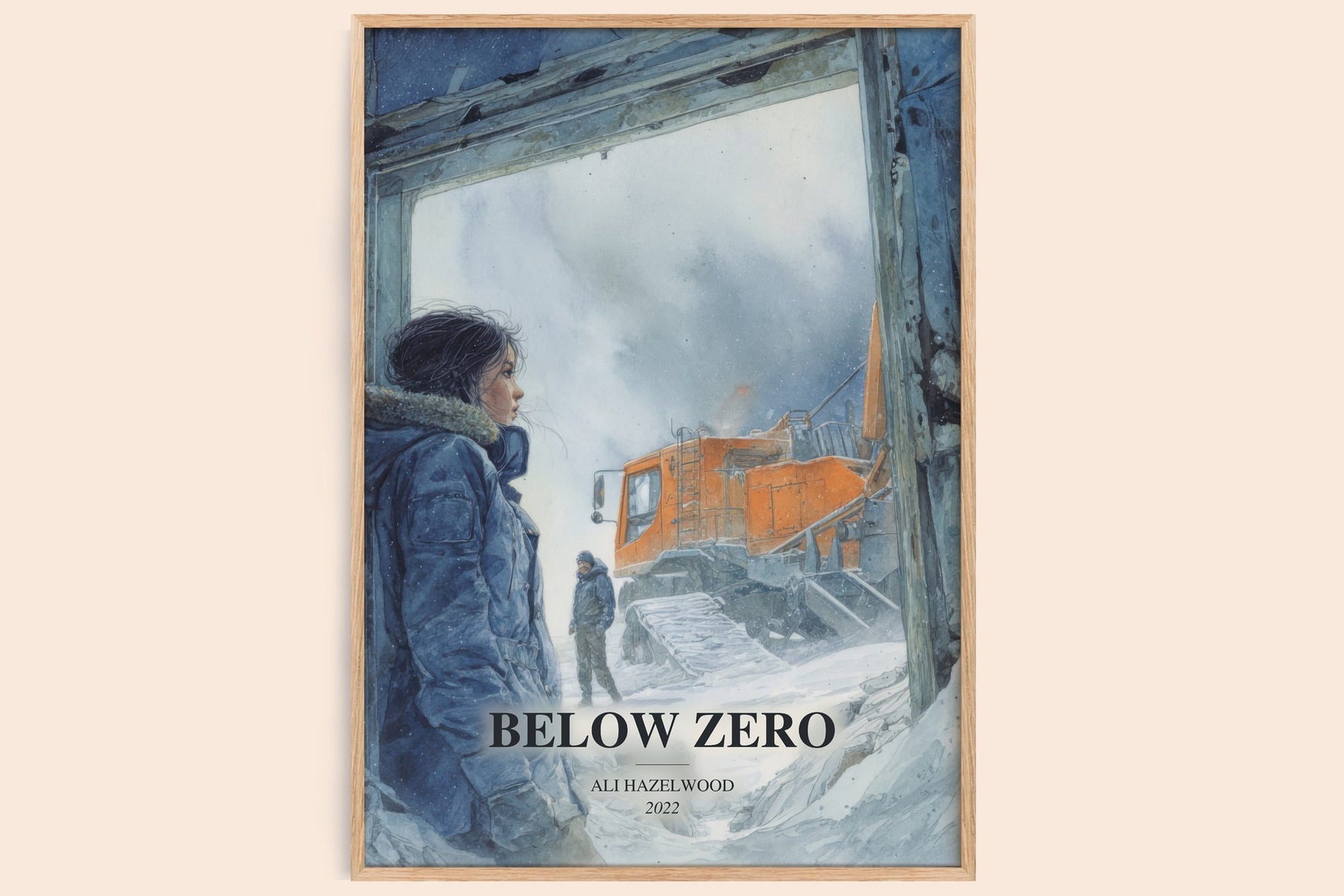 Below Zero watercolour book poster by Ali Hazelwood – framed literary art print