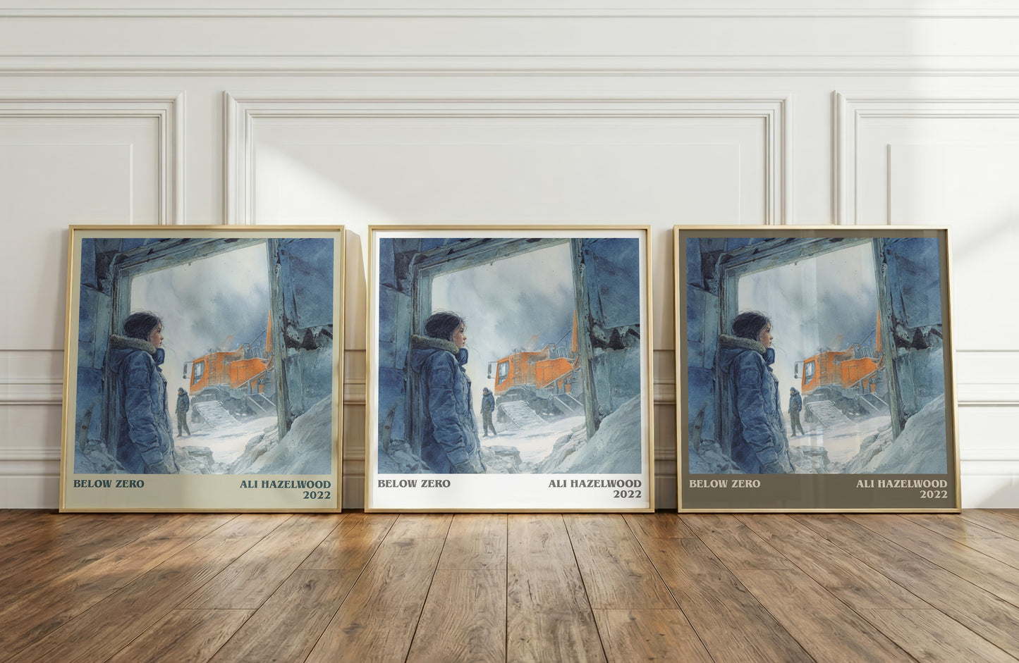 Below Zero literary art print colour and style options – Ali Hazelwood book art
