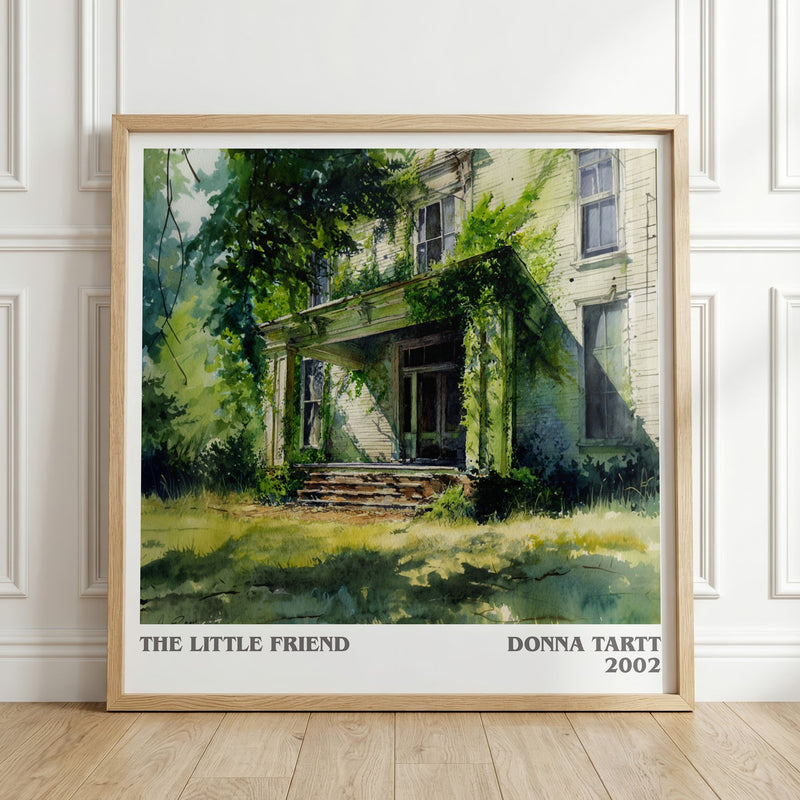 The Little Friend literary print in frame leaning in hallway – classic literature wall art