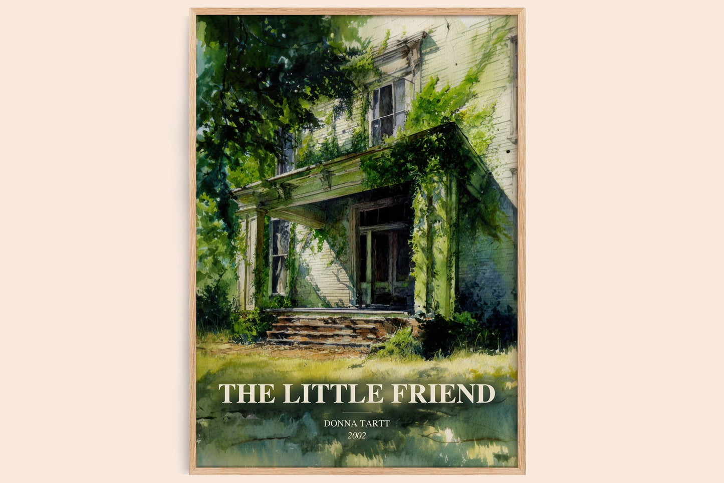The Little Friend watercolour book poster by Donna Tartt – framed literary art print