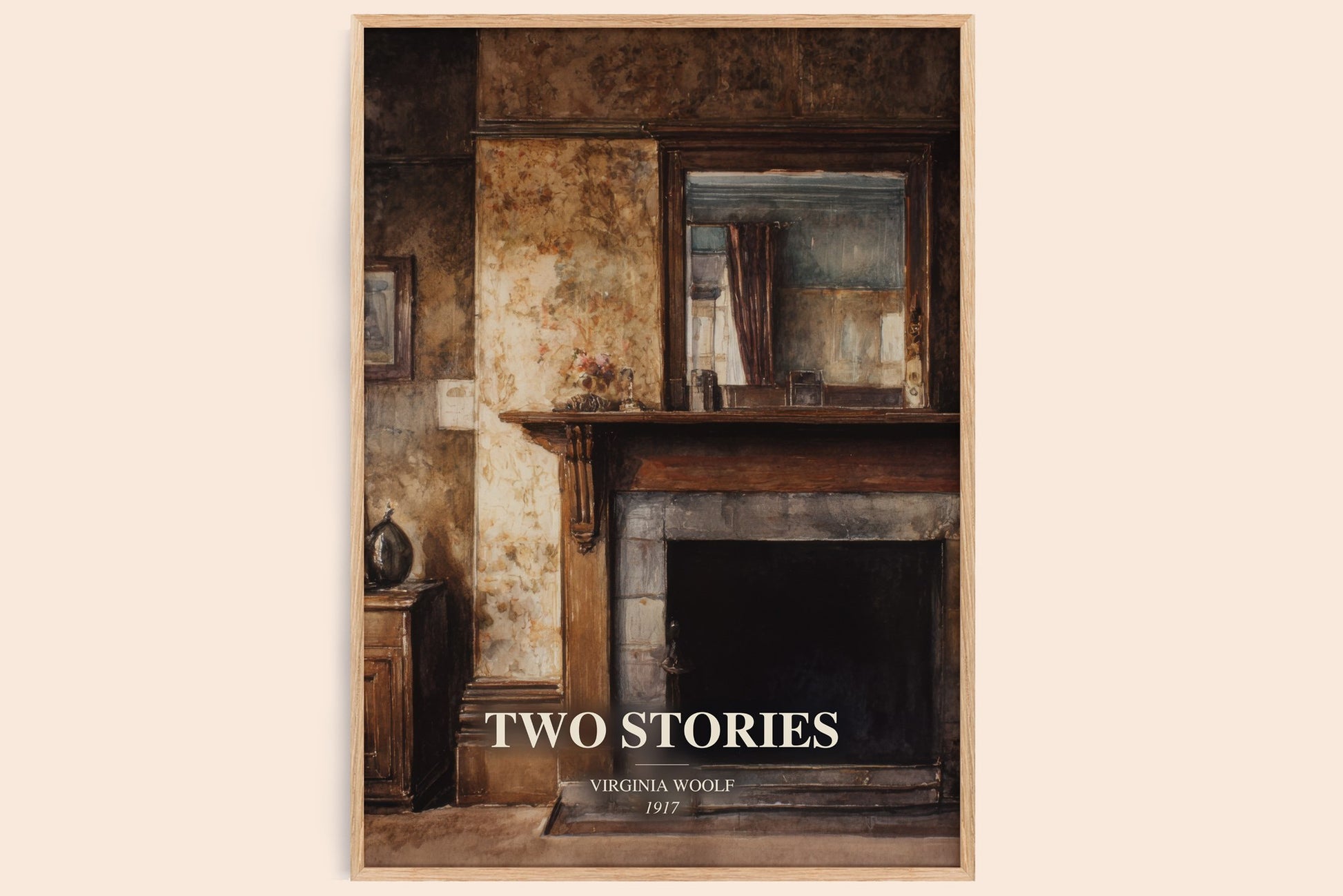 Two Stories watercolour book poster by Virginia Woolf – framed literary art print