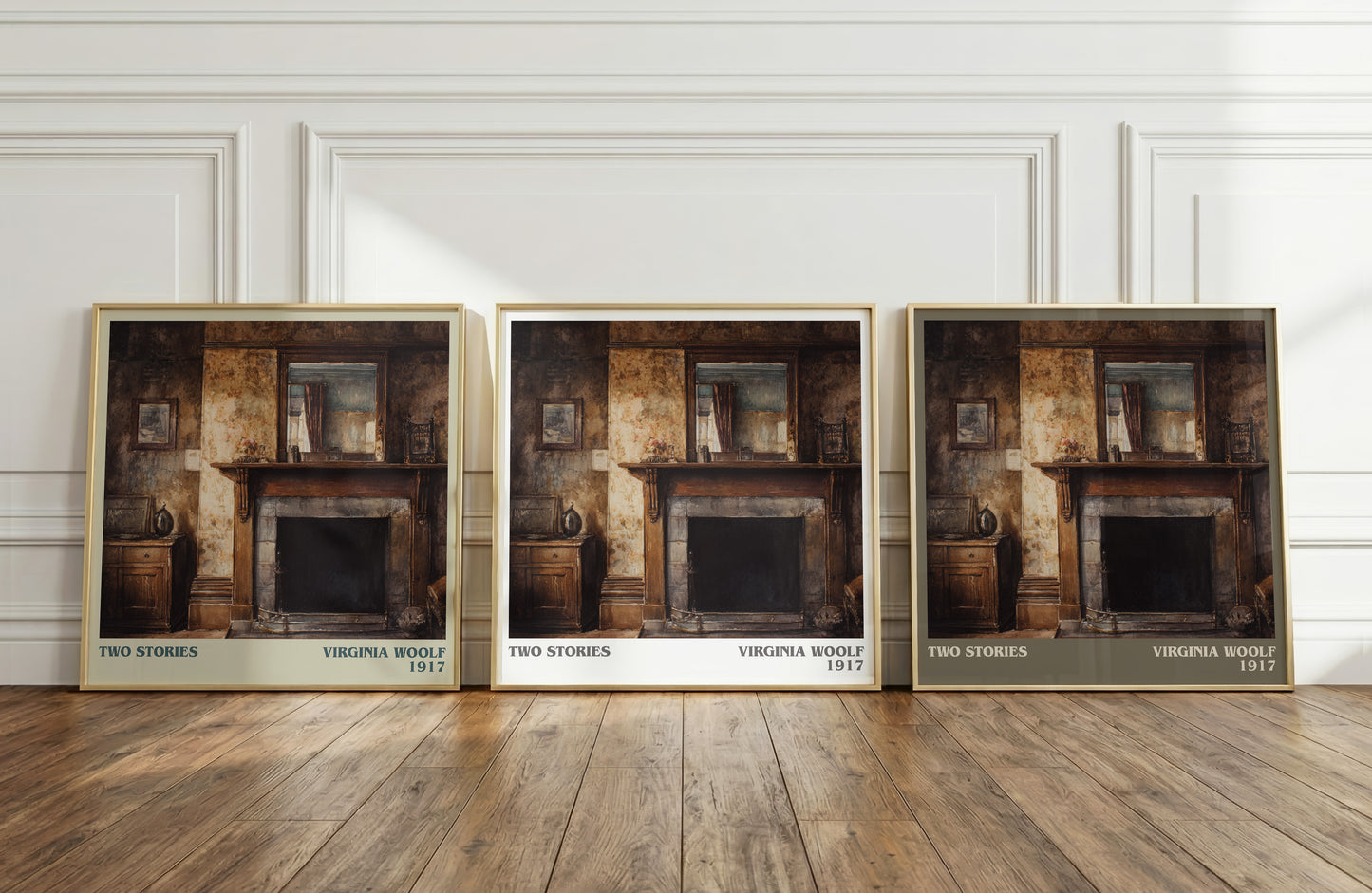 Two Stories literary art print colour and style options – Virginia Woolf book art