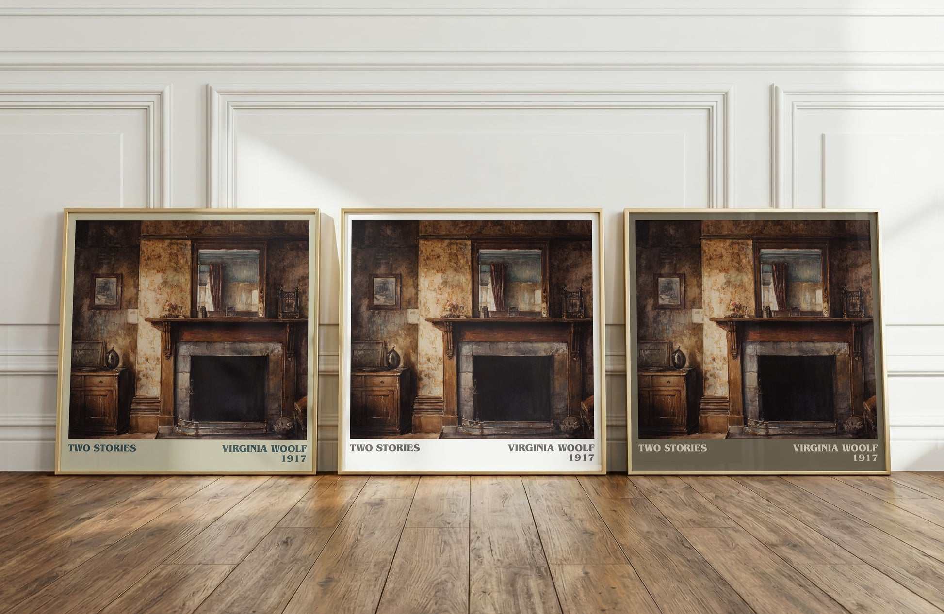 Two Stories literary art print colour and style options – Virginia Woolf book art