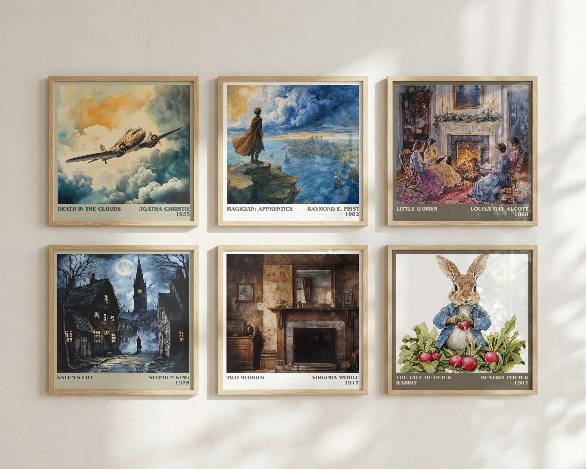 Two Stories literary book poster framed on wall – classic literature wall art