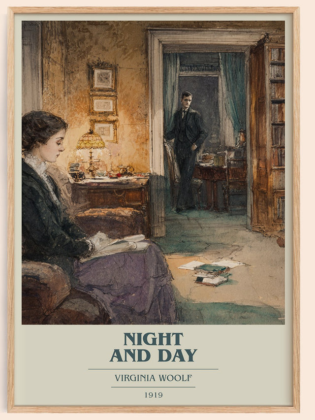 Night and Day Book Cover Poster by Virginia Woolf