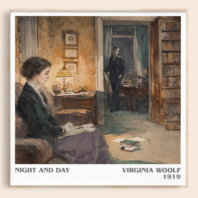 Night and Day Literary Art Print by Virginia Woolf