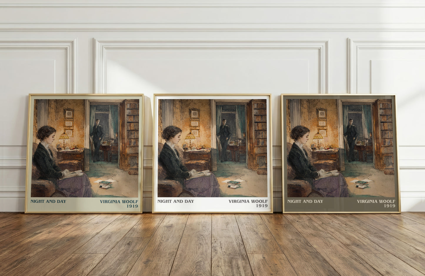 Night and Day literary print framed by window – literary home decor