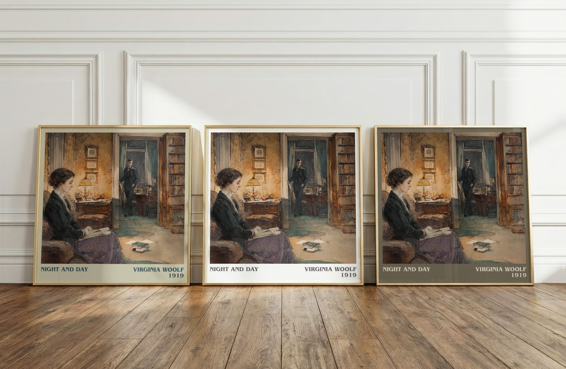 Night and Day literary print framed by window – literary home decor