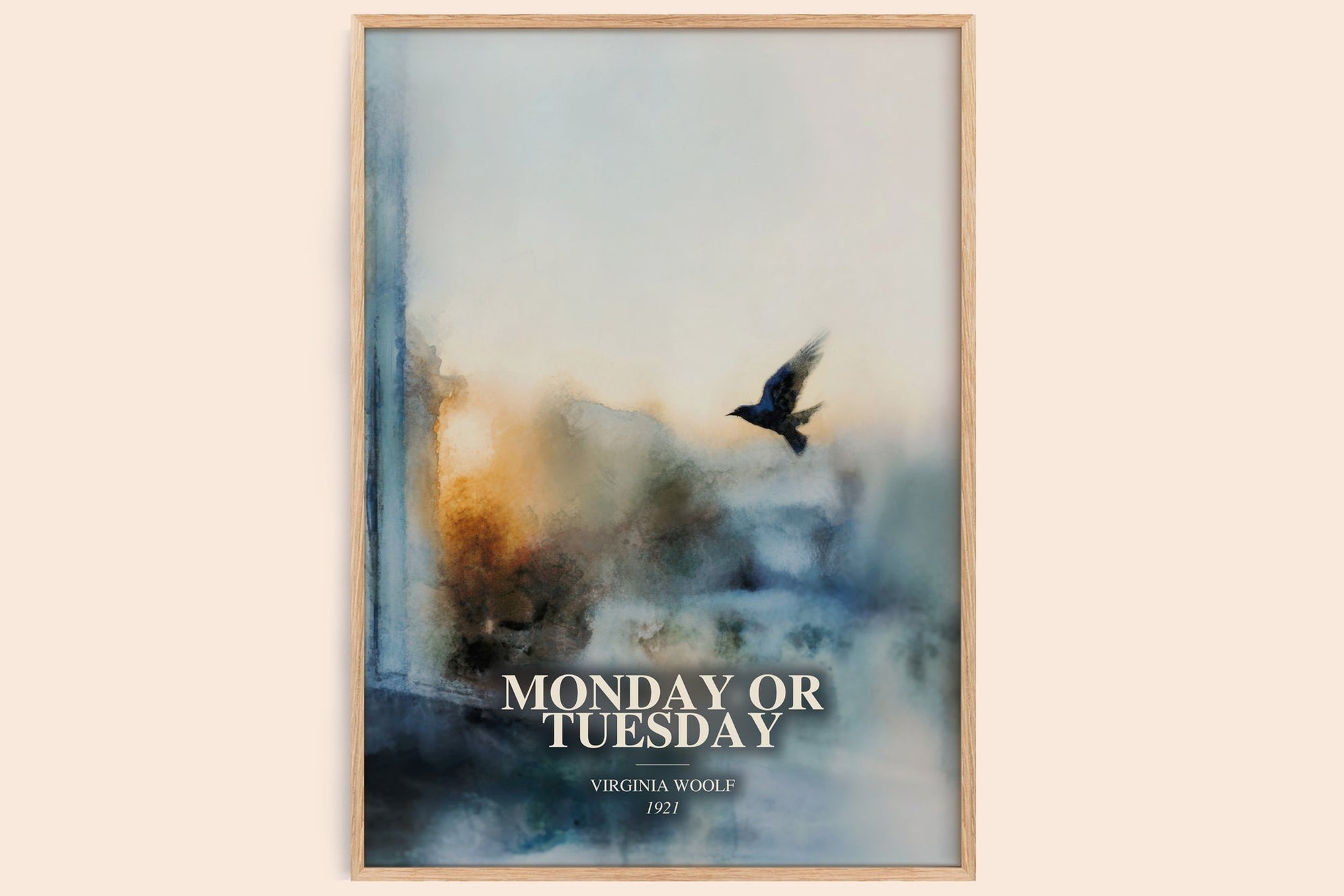 Monday Or Tuesday watercolour book poster by Virginia Woolf – framed literary art print