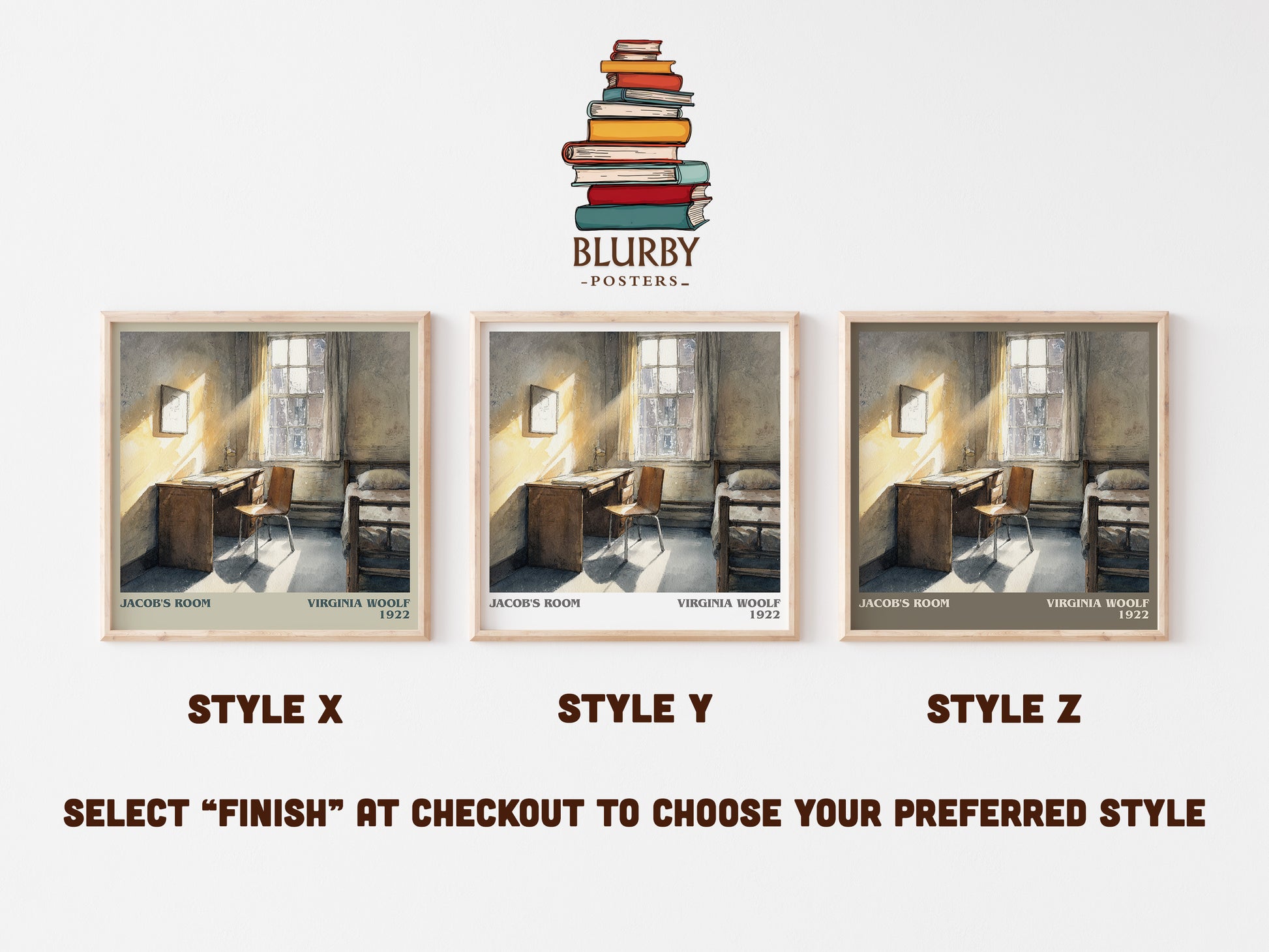 Jacob's Room literary art print colour and style options – Virginia Woolf book art