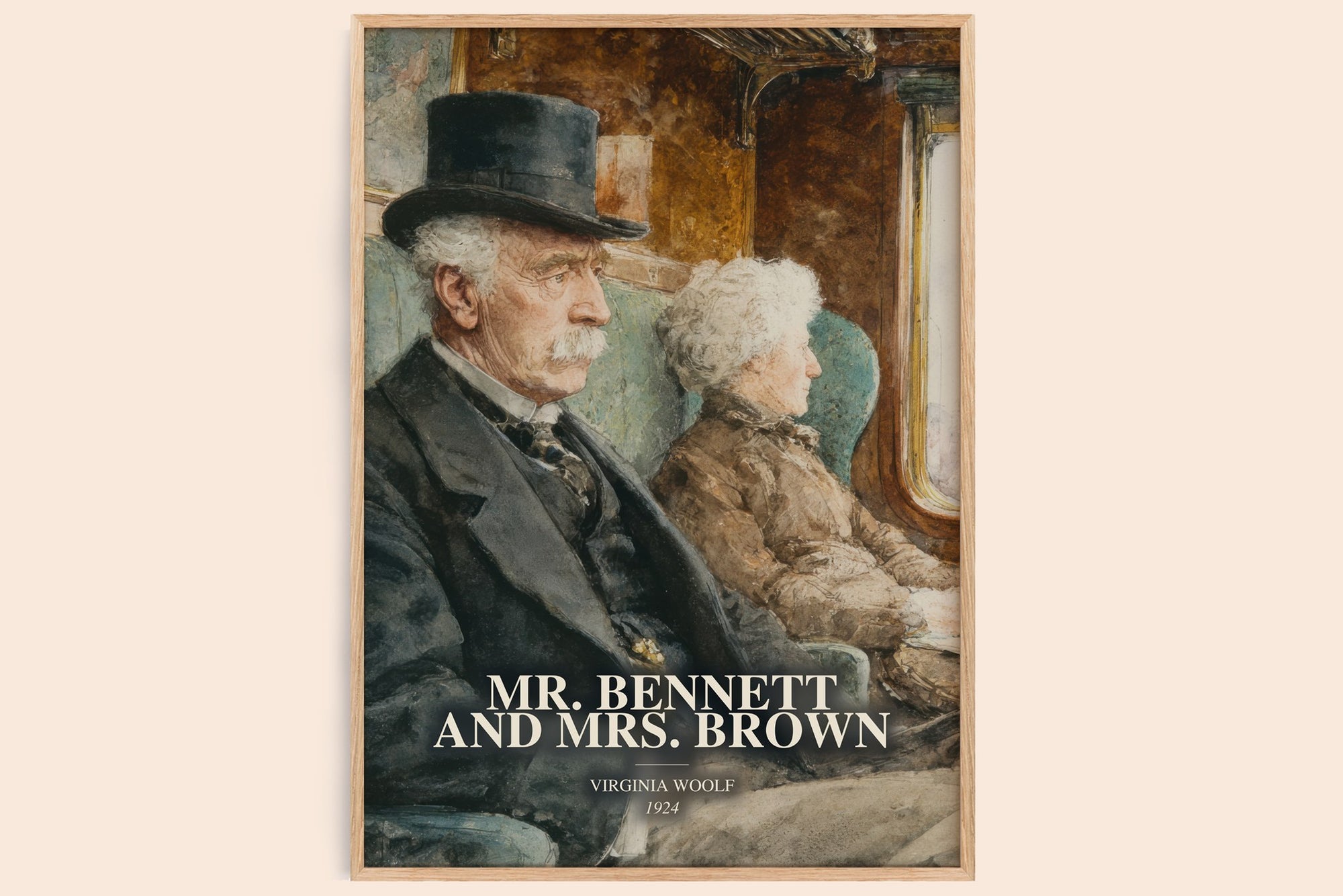 Mr. Bennett And Mrs. Brown watercolour book poster by Virginia Woolf – framed literary art print