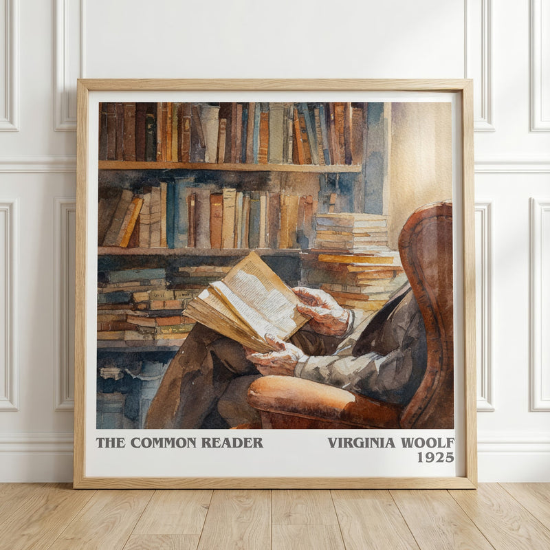 The Common Reader literary print in frame leaning in hallway – non fiction wall art