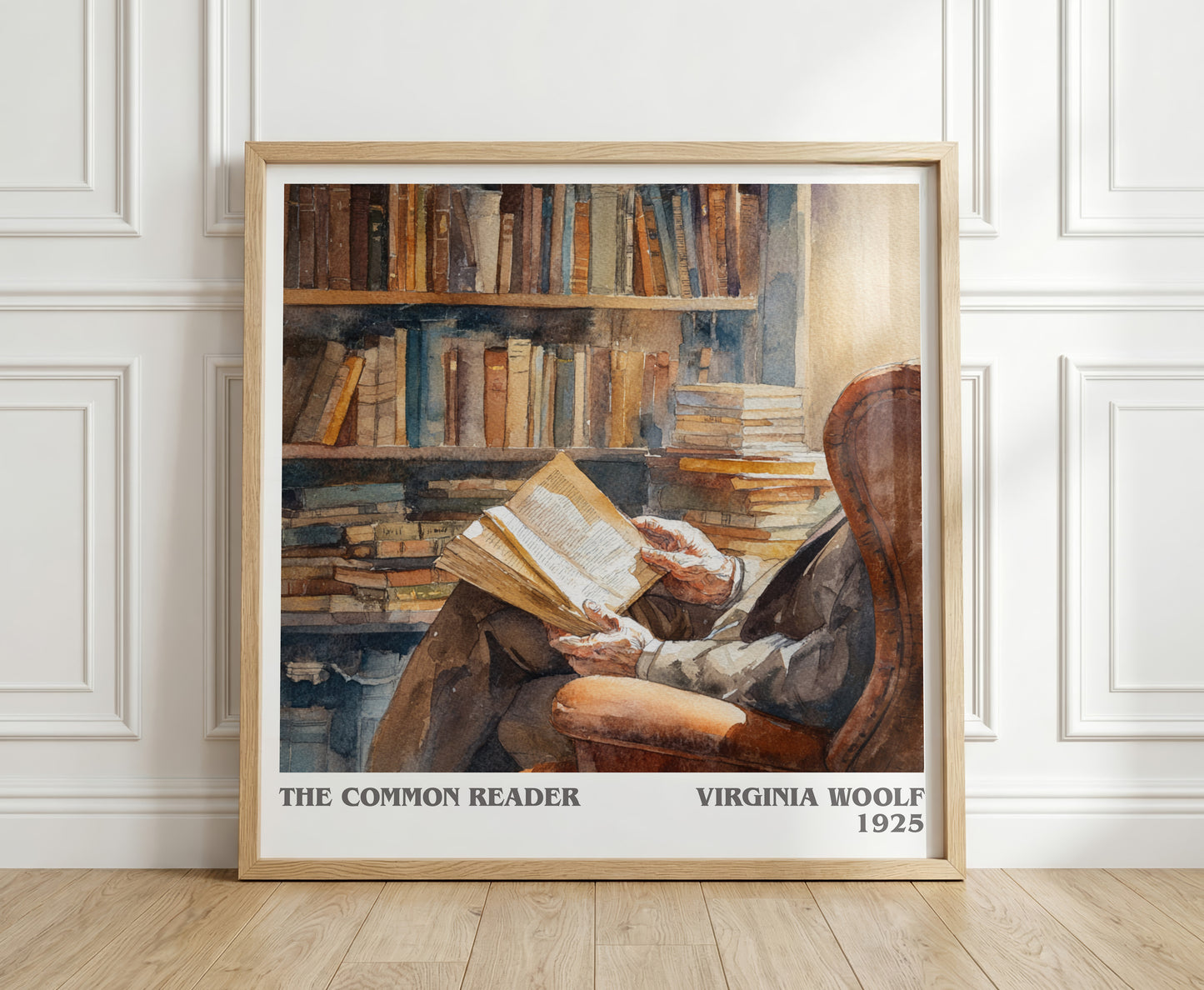 The Common Reader literary print in frame leaning in hallway – non fiction wall art