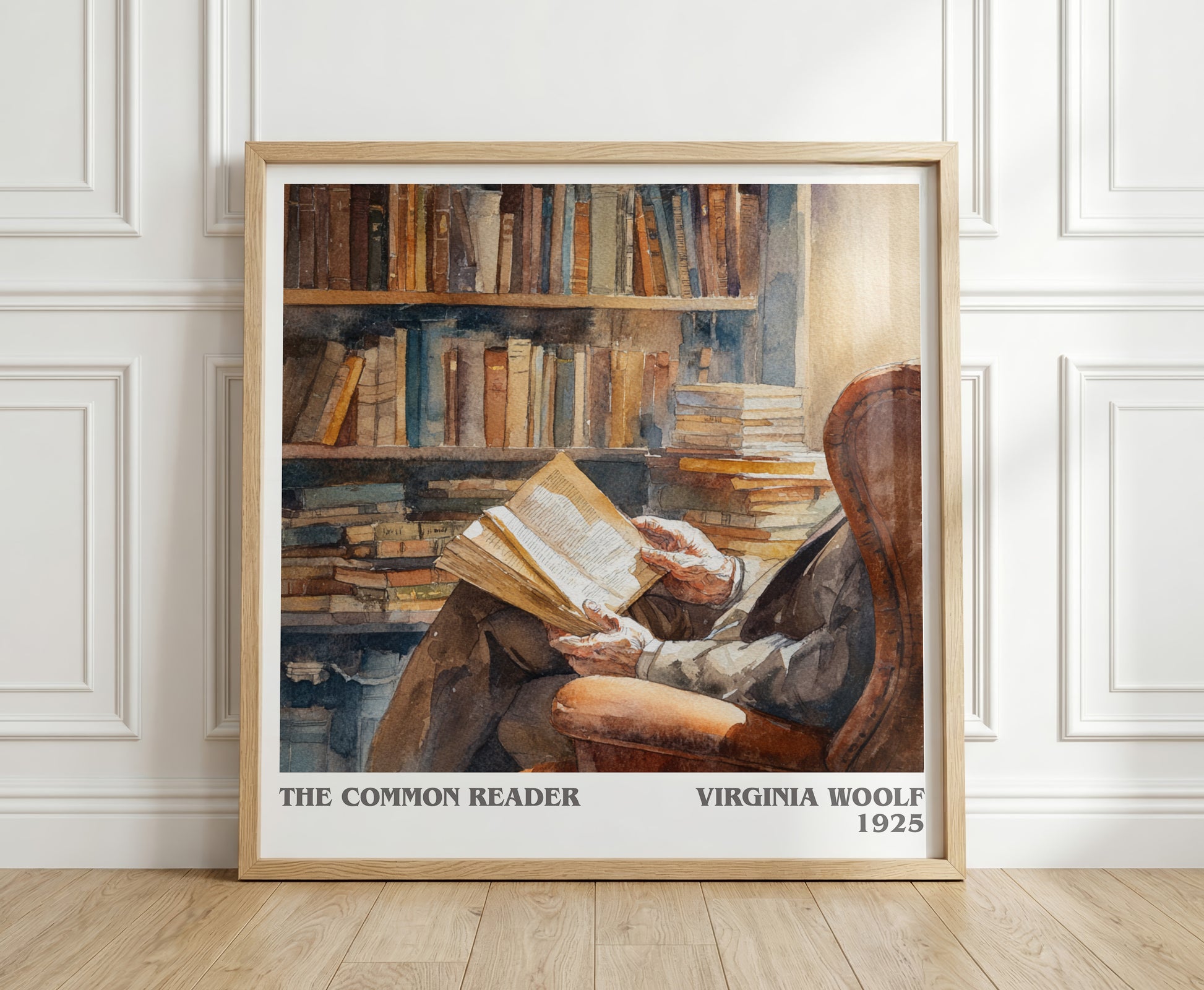 The Common Reader literary print in frame leaning in hallway – non fiction wall art