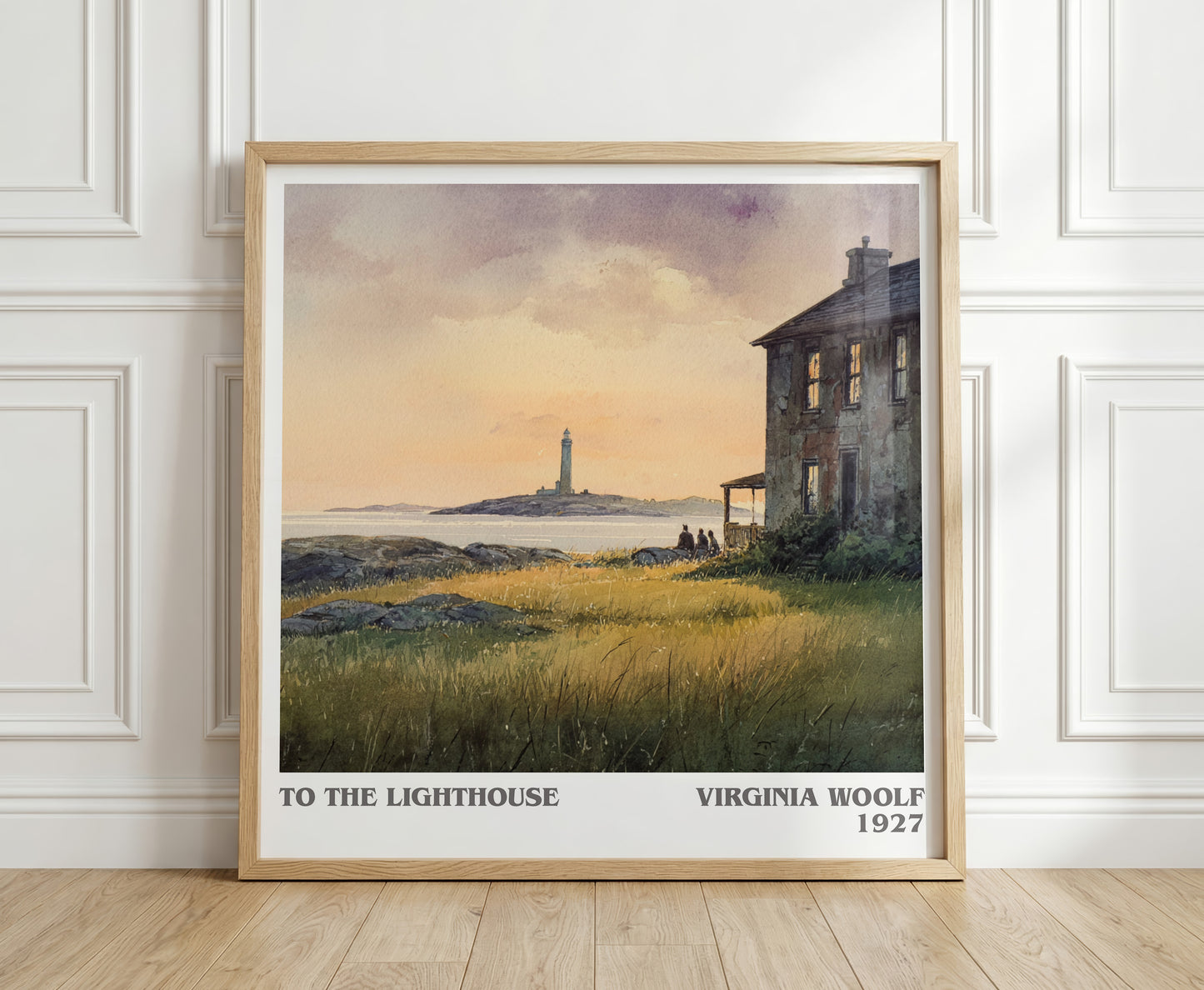 To the Lighthouse literary print in frame leaning in hallway – non fiction wall art