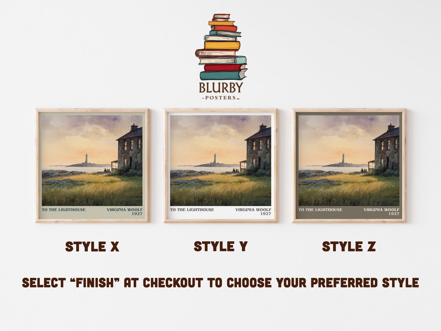 To the Lighthouse literary art print colour and style options – Virginia Woolf book art